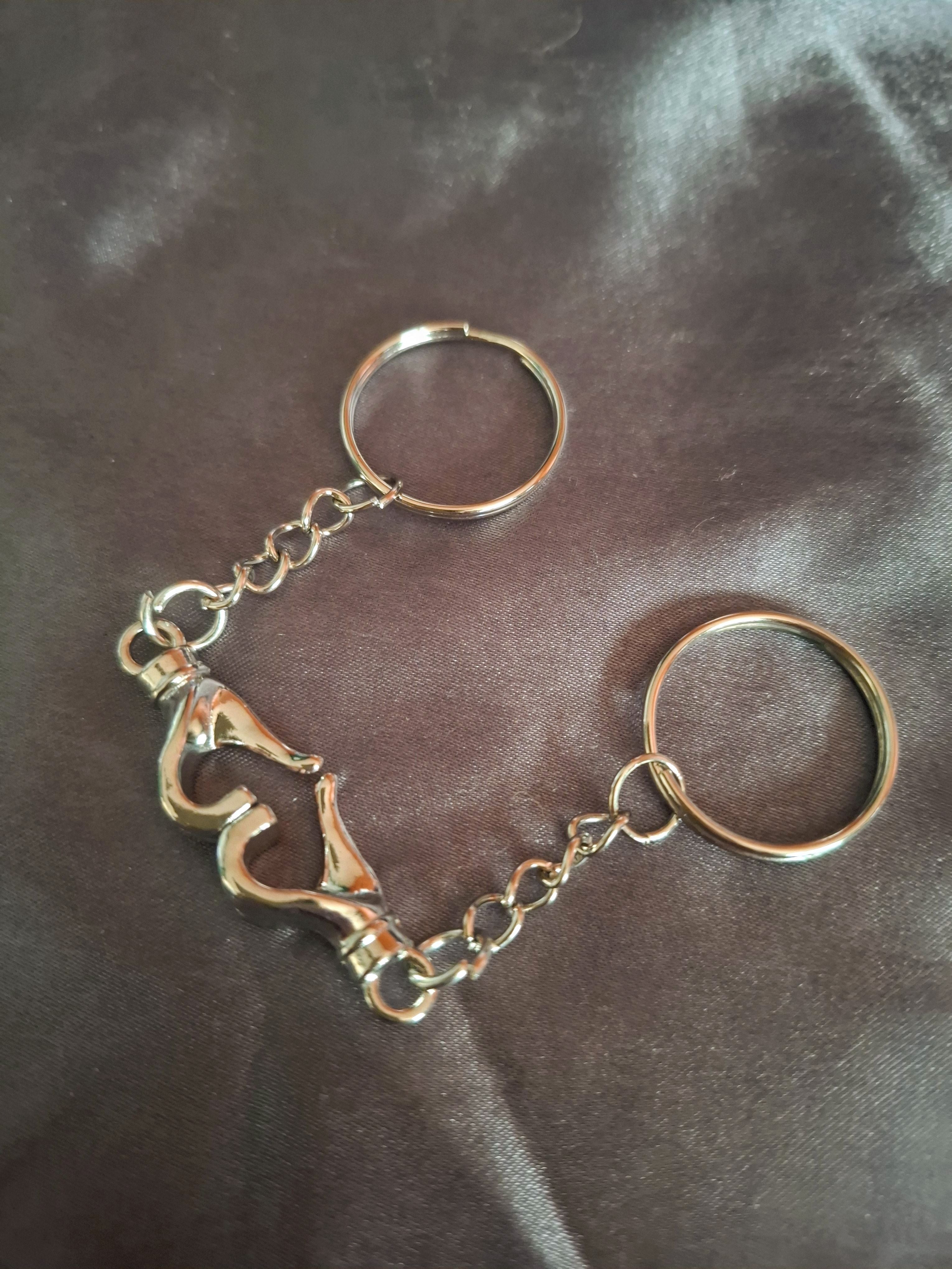 Magnetic Love Heart Hands 2 Piece Keyring Set