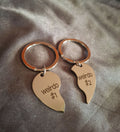 Love Heart Shape Weirdo 2 Piece Keyring Set
