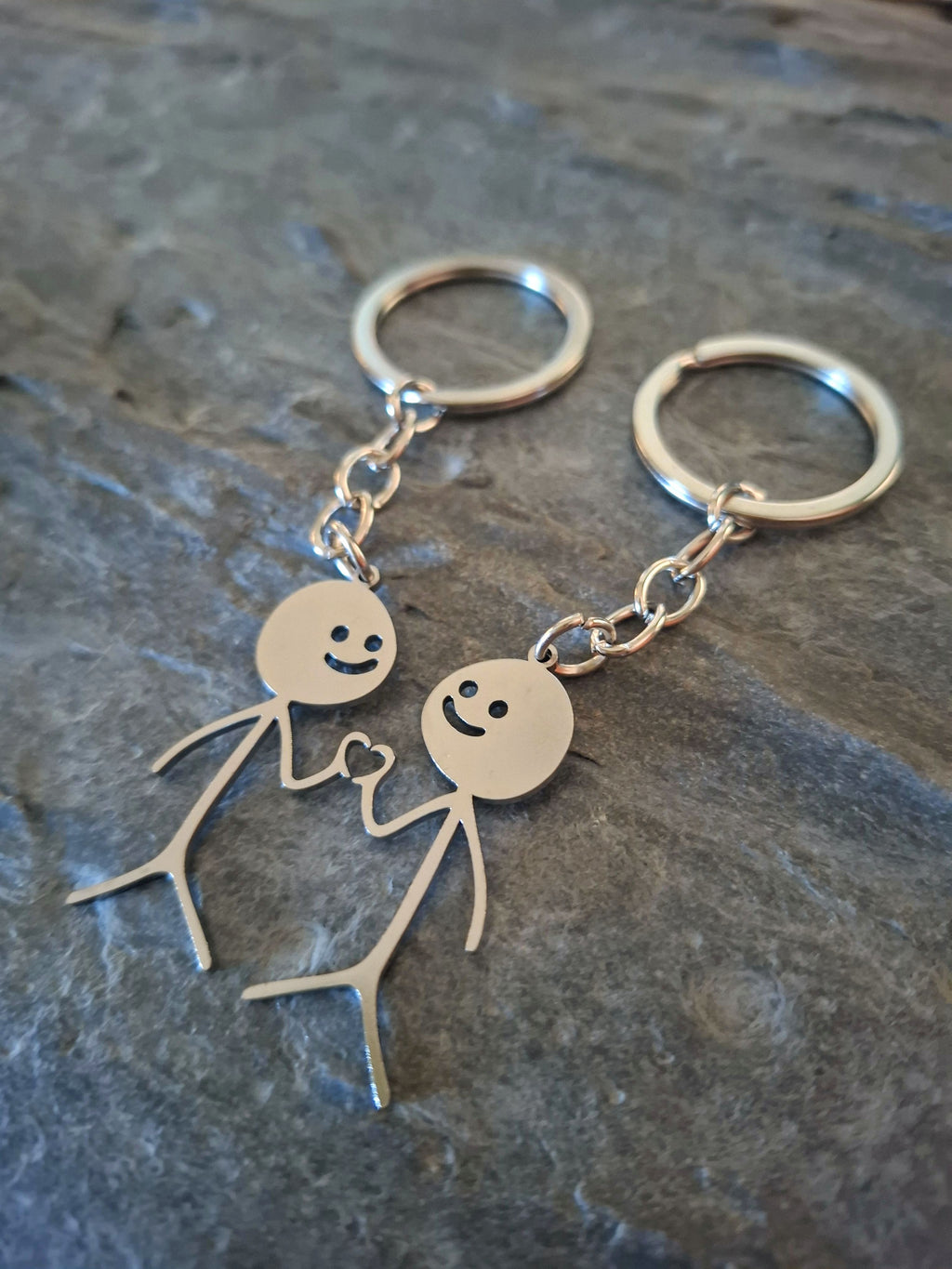 Stickmen Love Heart 2 Piece Keyring Set