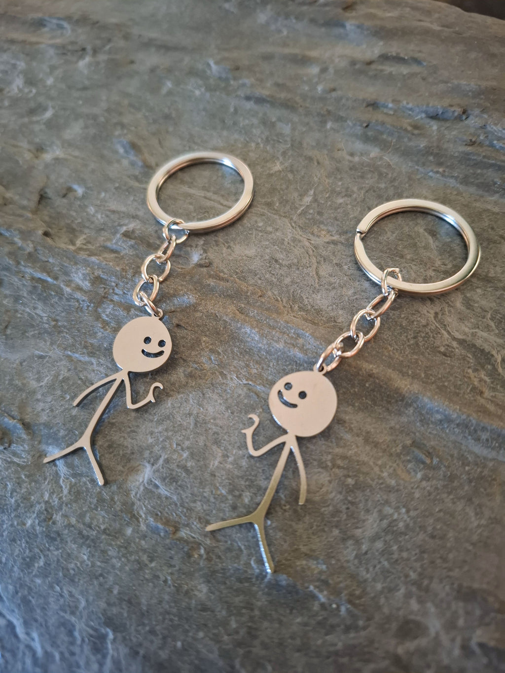 Stickmen Love Heart 2 Piece Keyring Set