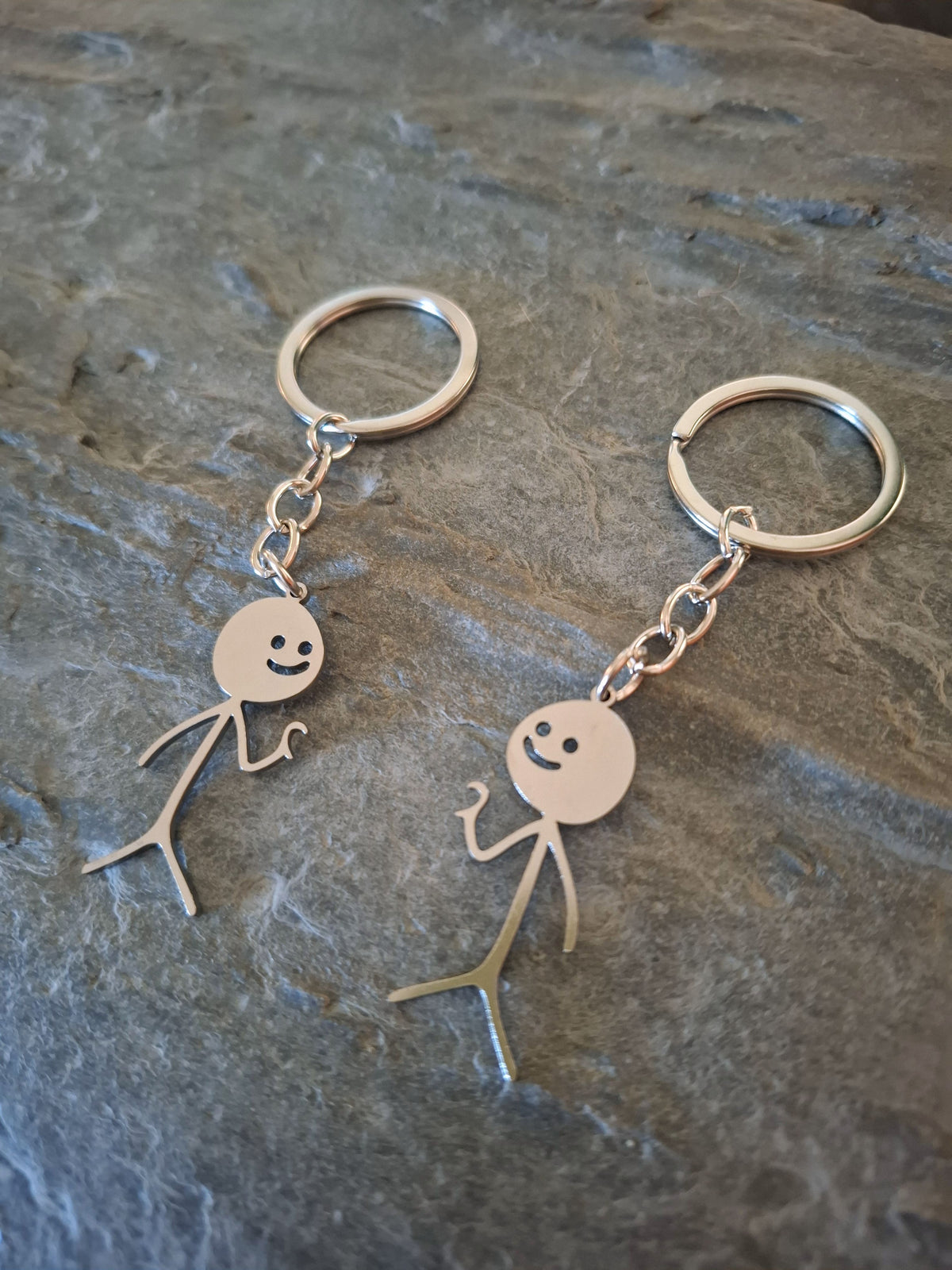 Stickmen Love Heart 2 Piece Keyring Set