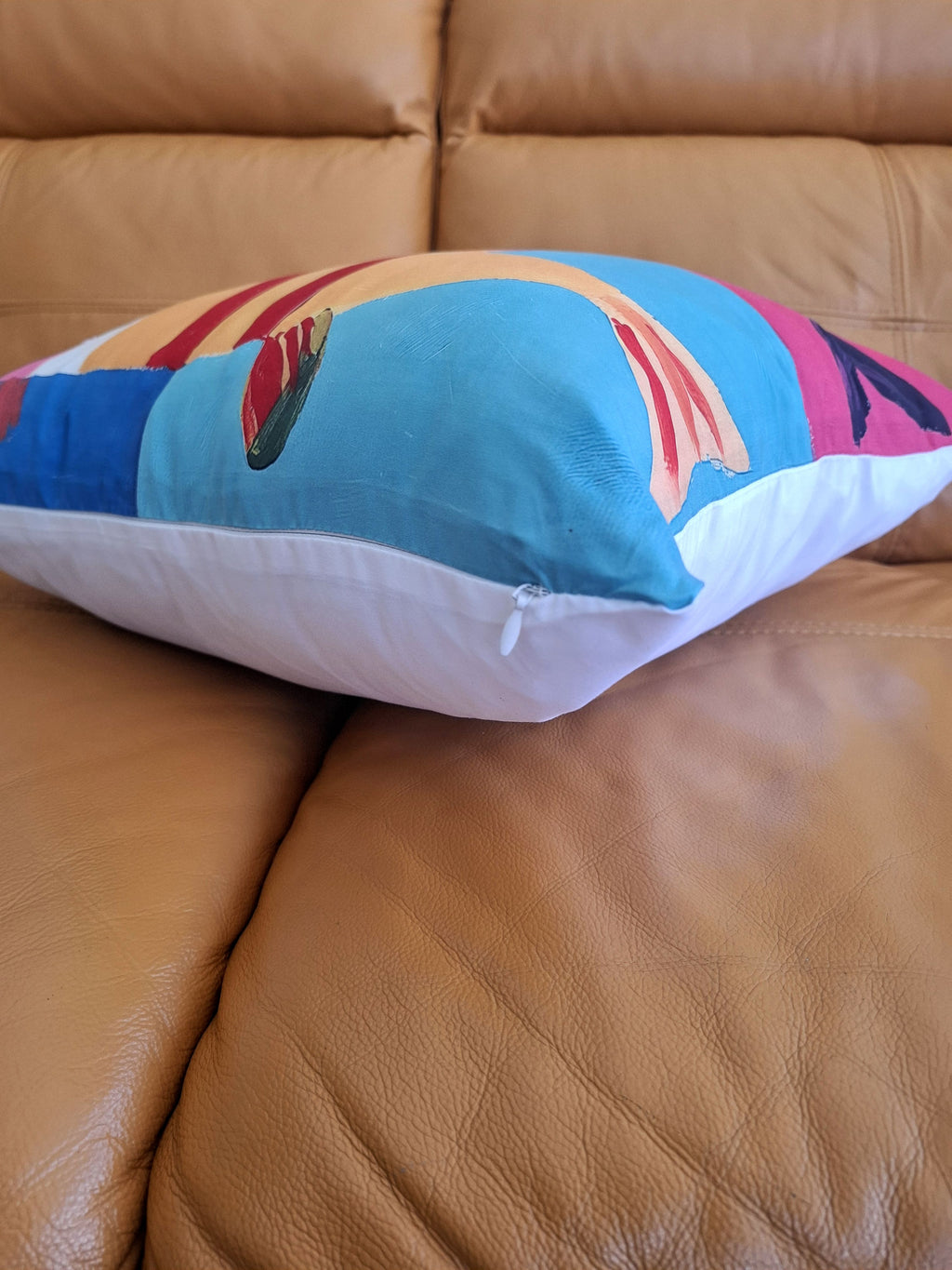 Colourful Geometric Fish Design Cushion Cover 45x45cm