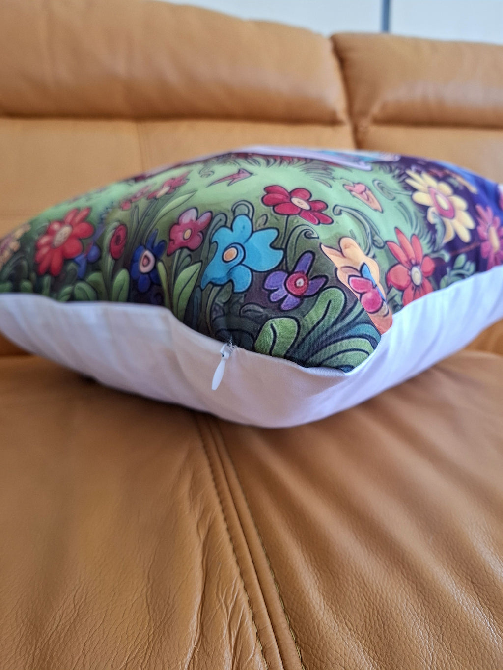 Colourful Hippy Theme Campervan Print Cushion Cover 45x45cm