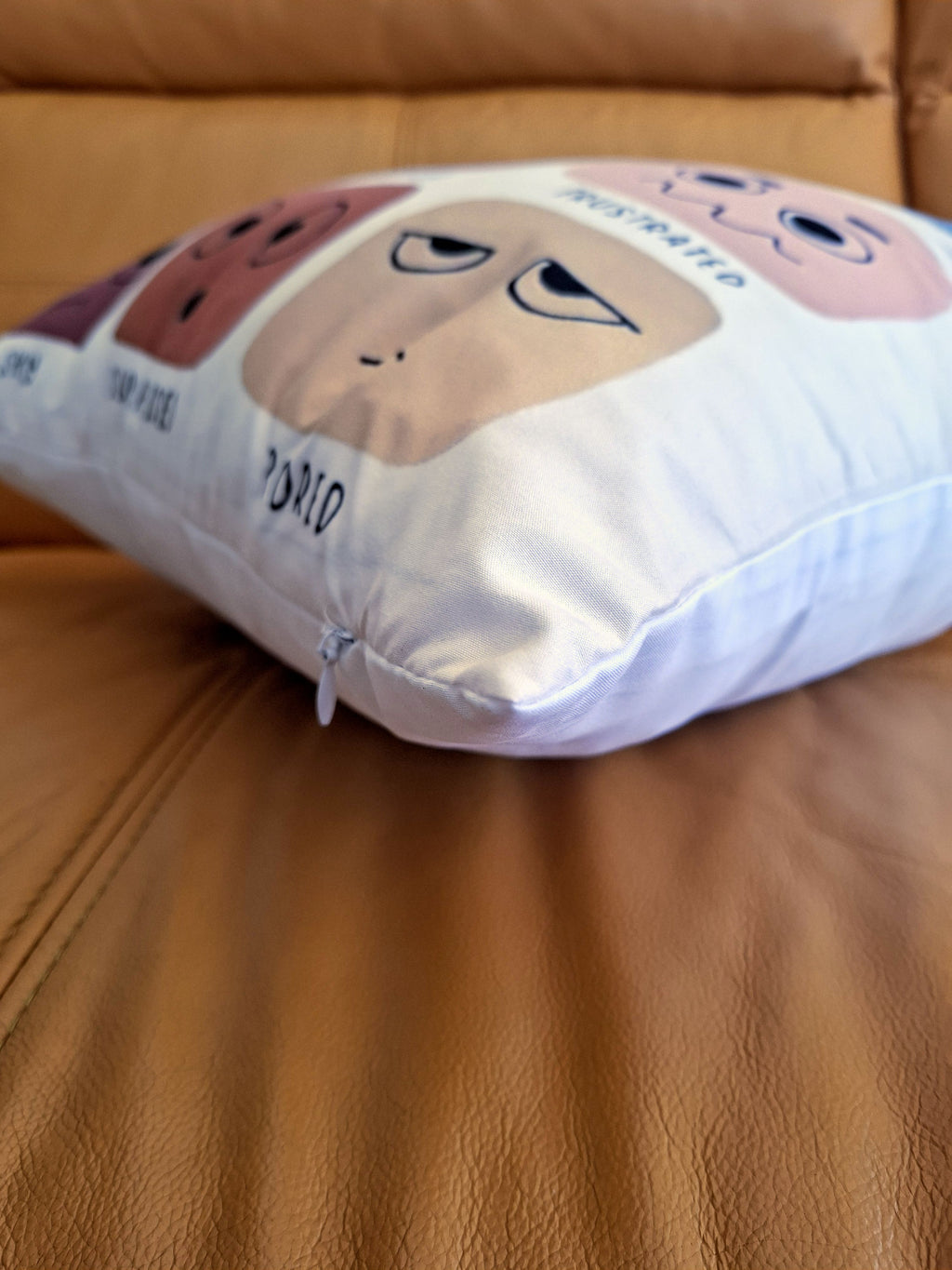 It's Ok to Feel Emotion Emoji Print Cushion Cover 45x45cm