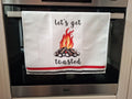 Let's Get Toasted Campfire Design Microfibre Tea Towel 60x40cm