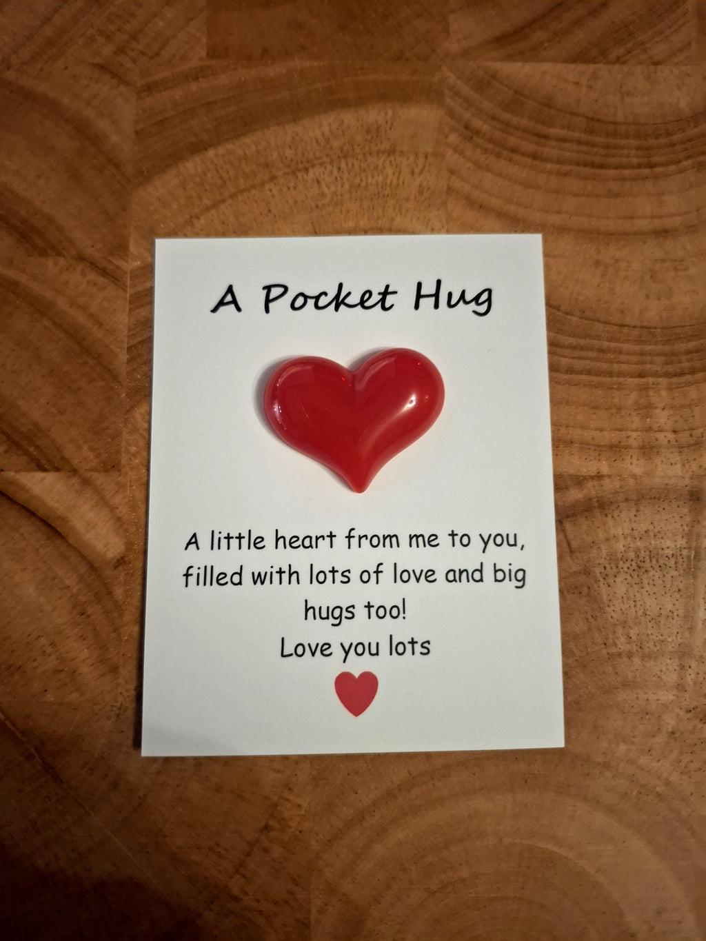 Red Resin Heart Shaped Pocket Hug Love Token