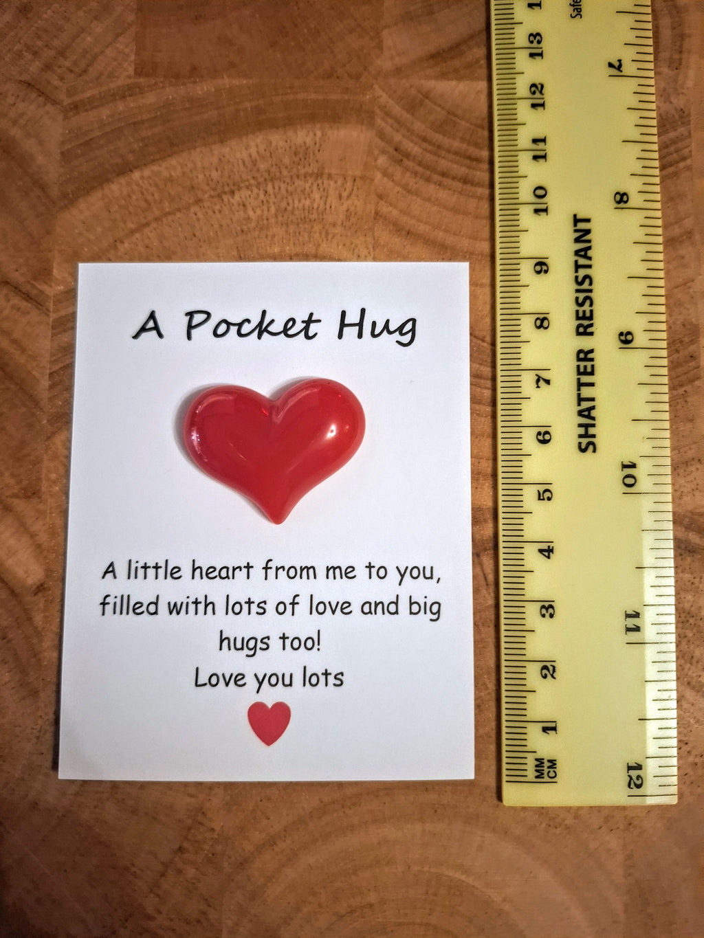 Red Resin Heart Shaped Pocket Hug Love Token