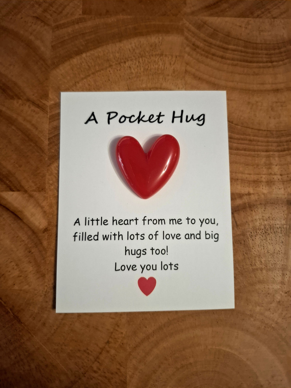 Red Resin Heart Shaped Pocket Hug Love Token