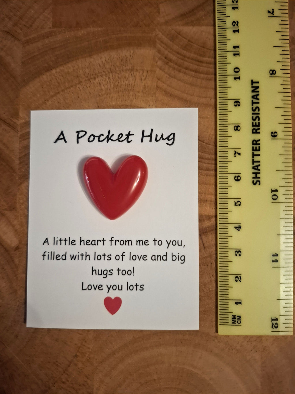 Red Resin Heart Shaped Pocket Hug Love Token