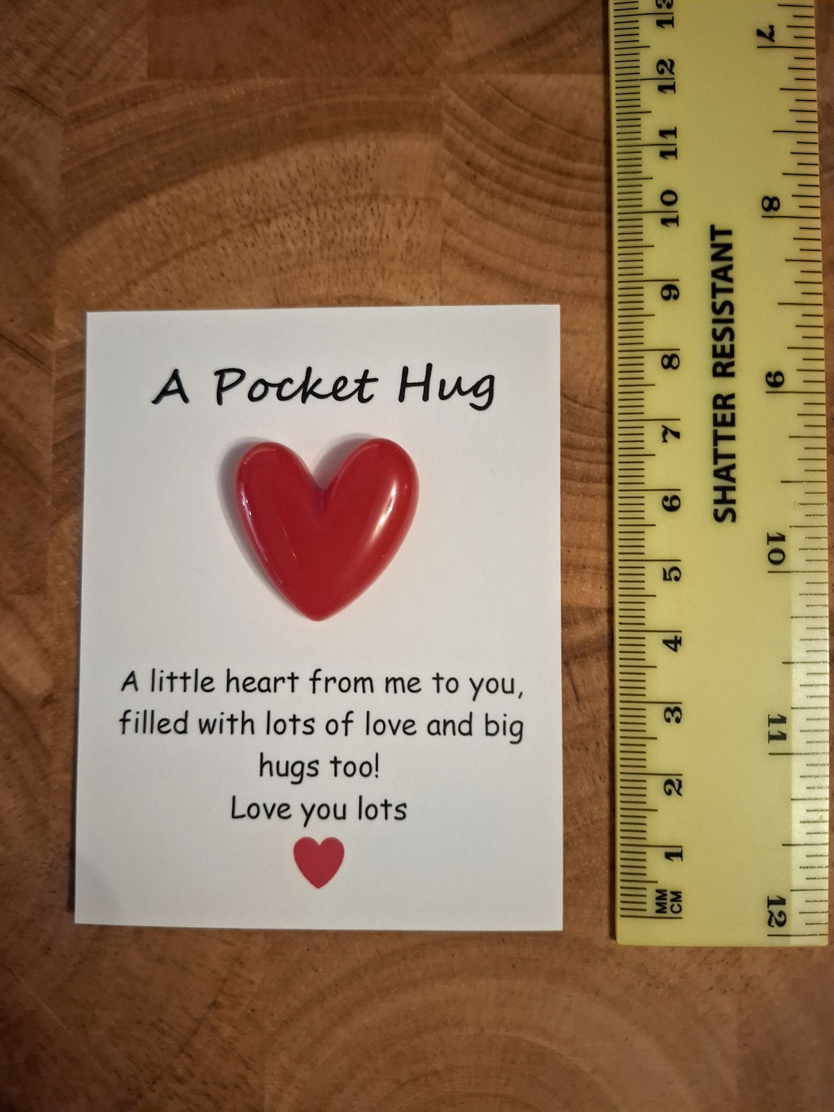 Red Resin Heart Shaped Pocket Hug Love Token