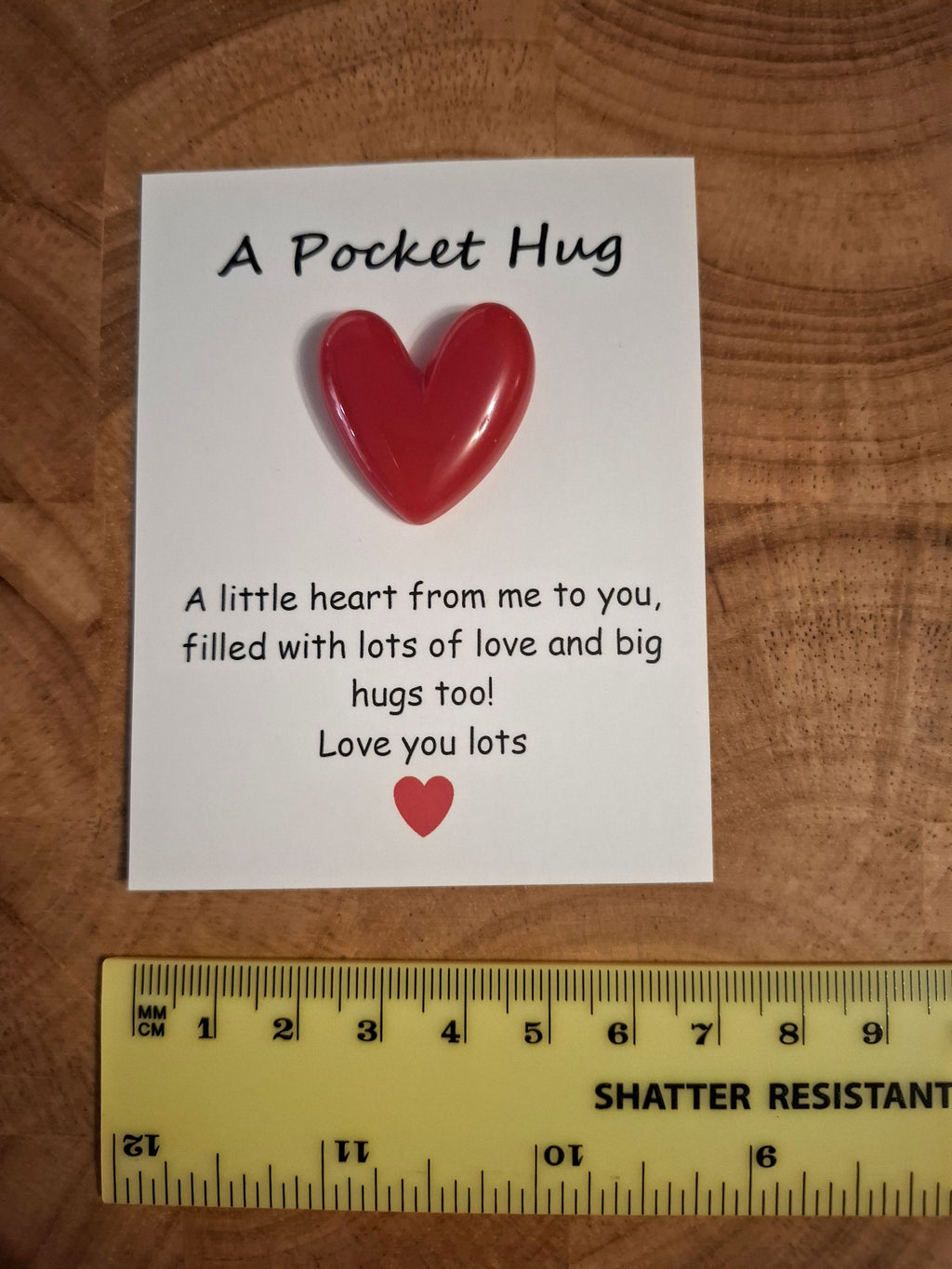 Red Resin Heart Shaped Pocket Hug Love Token