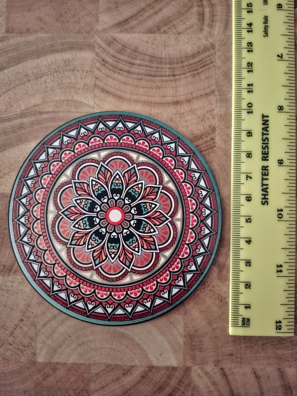 8 Piece Bohemian Style Wooden Coasters