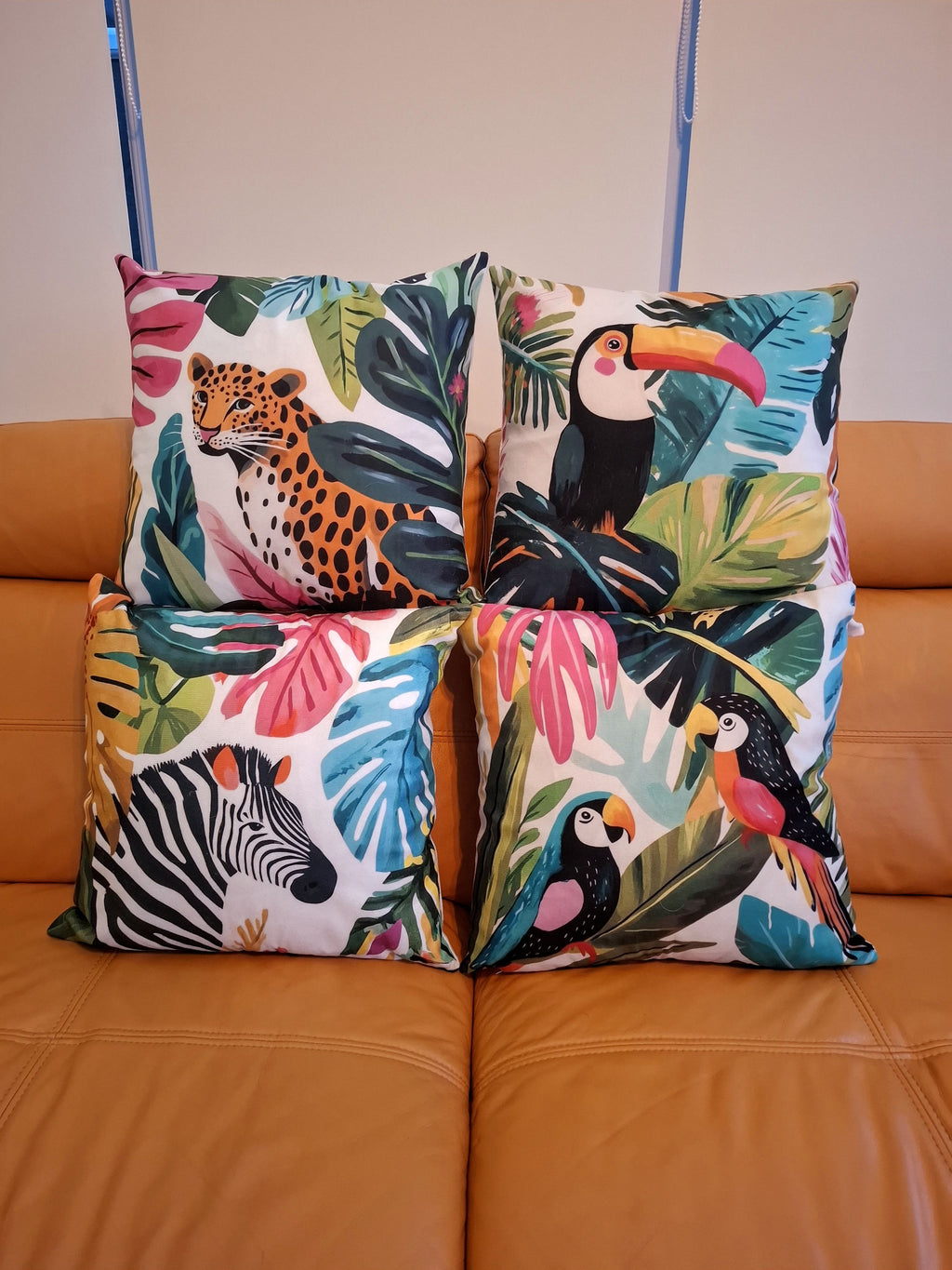 Tropical Animal Cushion Covers – Set of 4