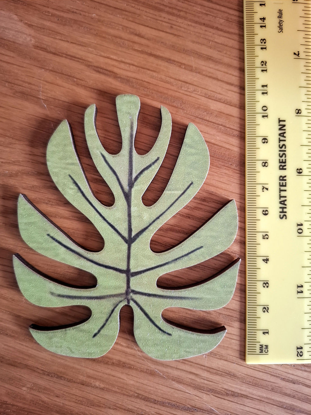 Boho Home Gift – Bamboo Leaf Shape Wooden Coaster Set of 6 | Natural Home Accessory UK