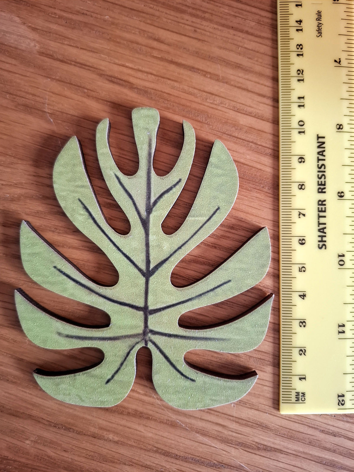 Boho Home Gift – Bamboo Leaf Shape Wooden Coaster Set of 6 | Natural Home Accessory UK