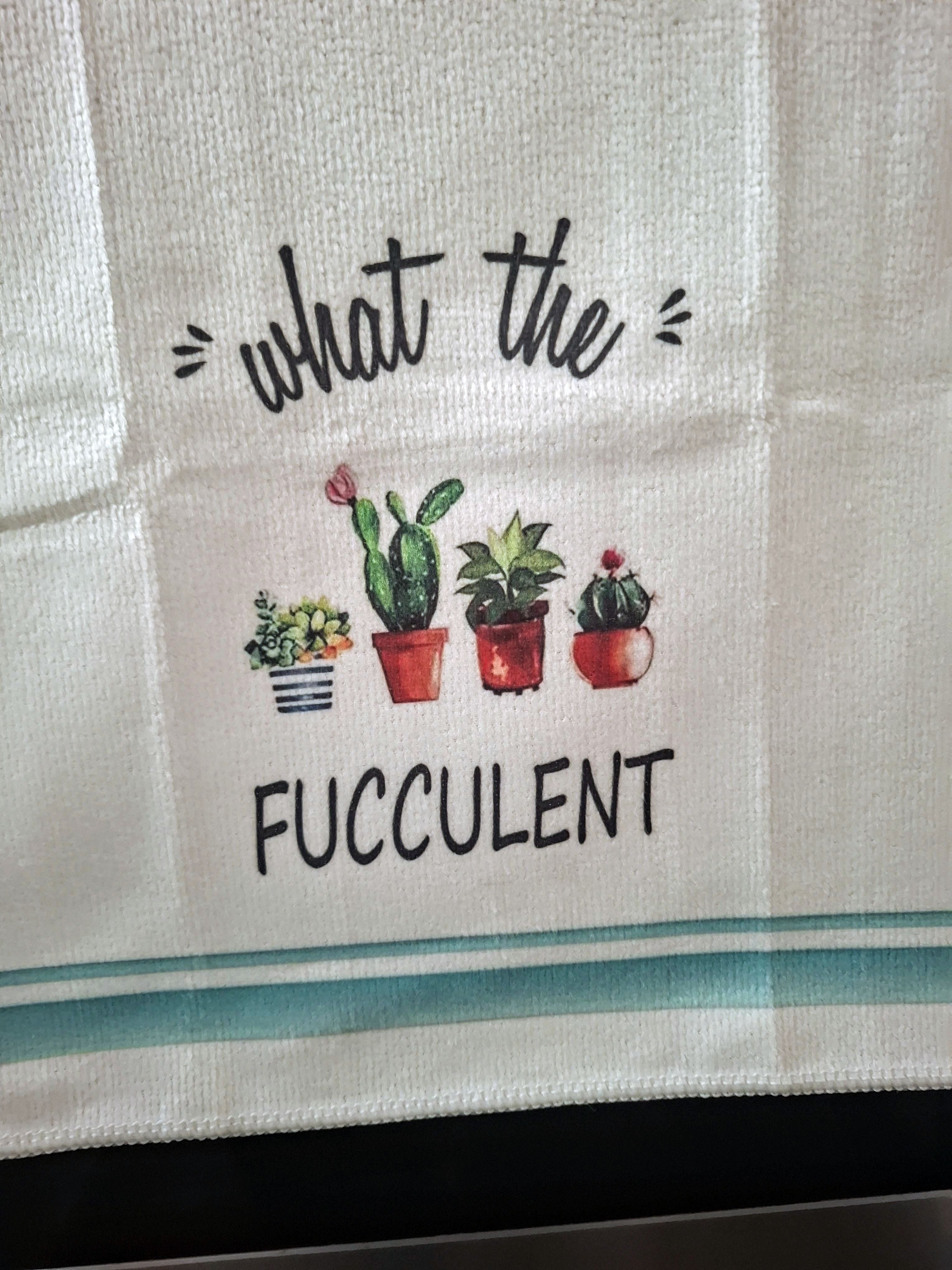 Funny Plant Theme Microfibre Tea Towels 4 Pack 40x60cm