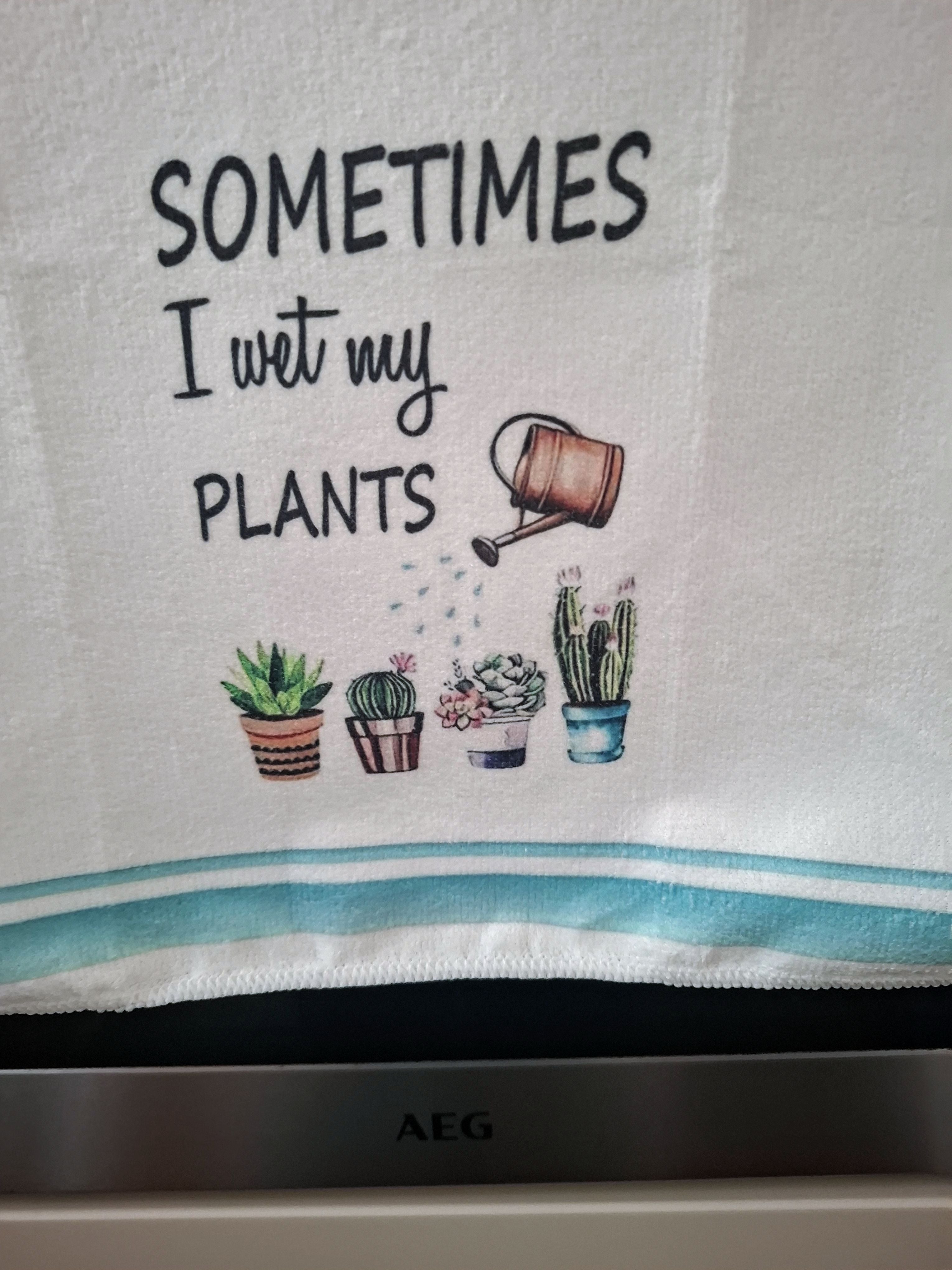 Funny Plant Theme Microfibre Tea Towels 4 Pack 40x60cm