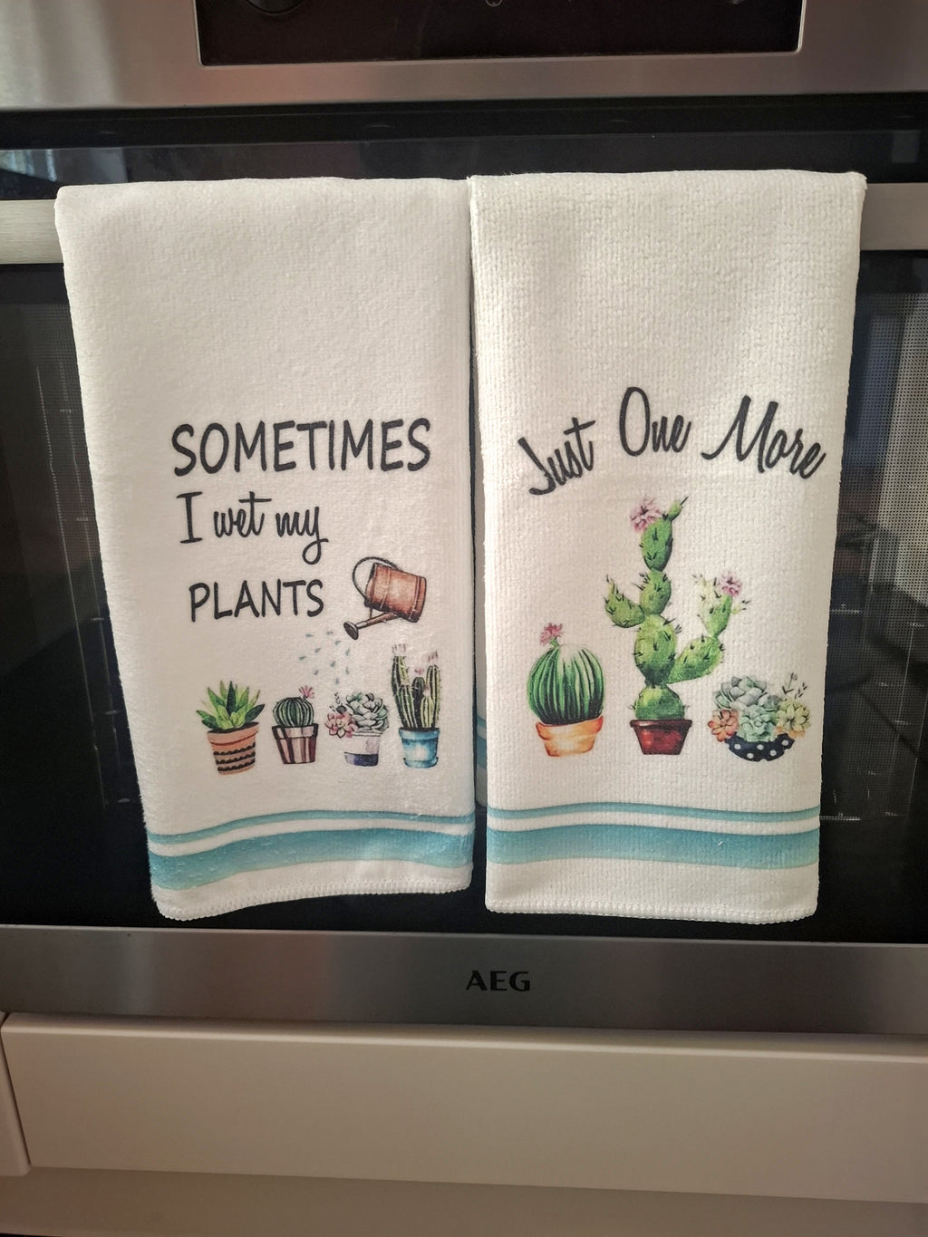Funny Plant Theme Microfibre Tea Towels 4 Pack 40x60cm