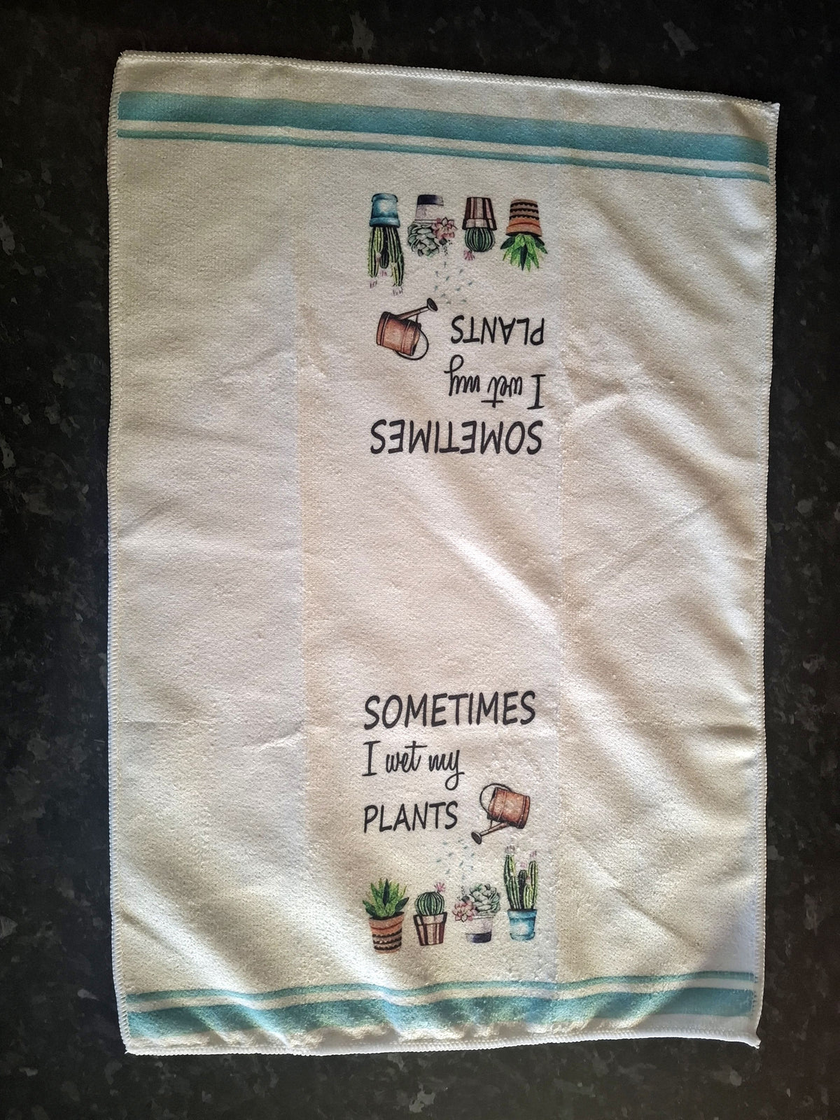 Funny Plant Theme Microfibre Tea Towels 4 Pack 40x60cm