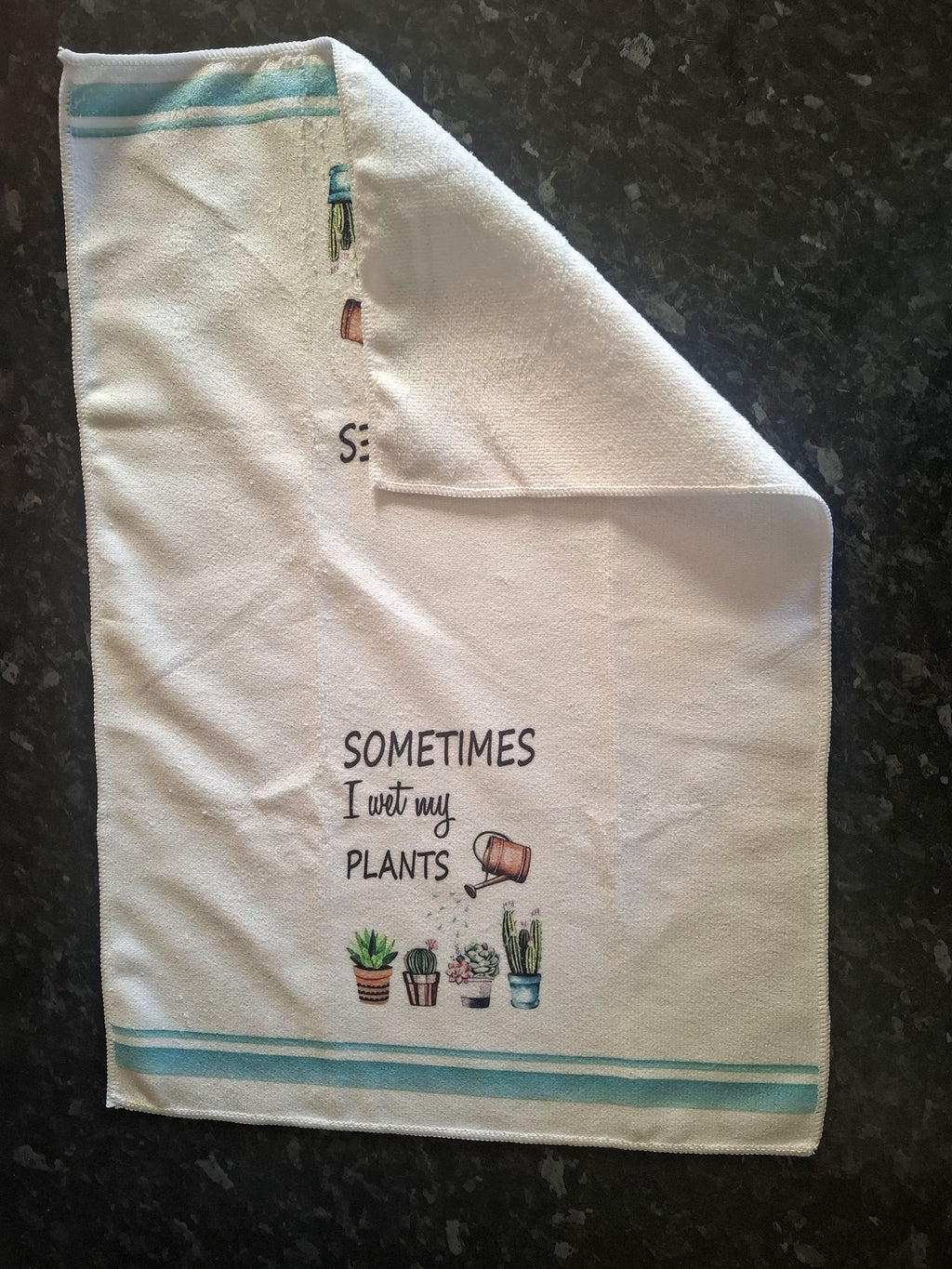 Funny Plant Theme Microfibre Tea Towels 4 Pack 40x60cm