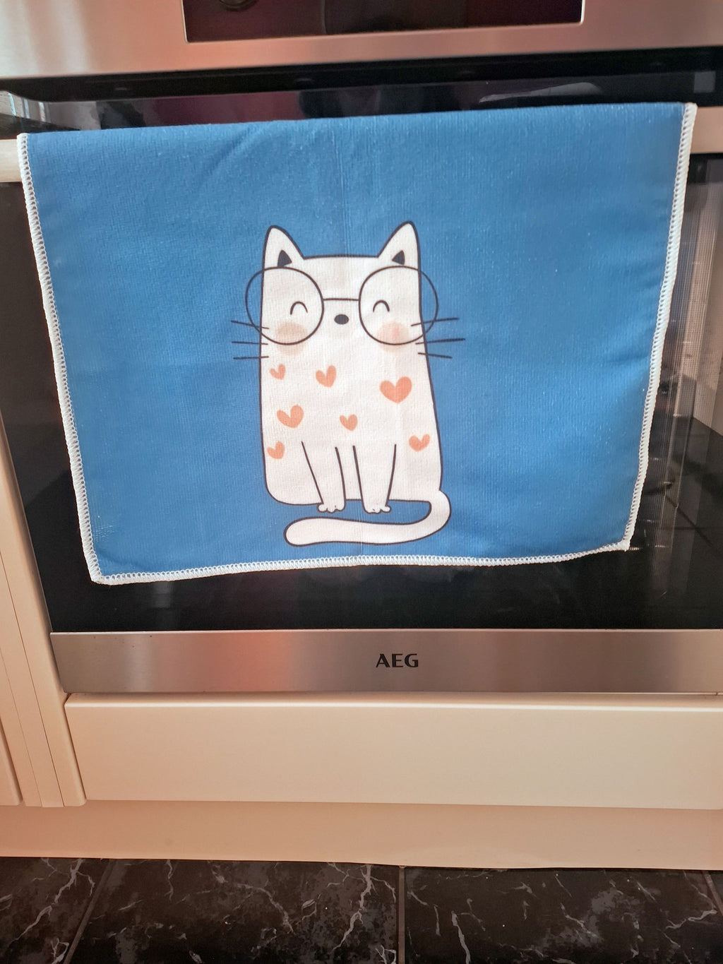 Cat Theme Microfibre Tea Towels 2 Pack 40x60cm