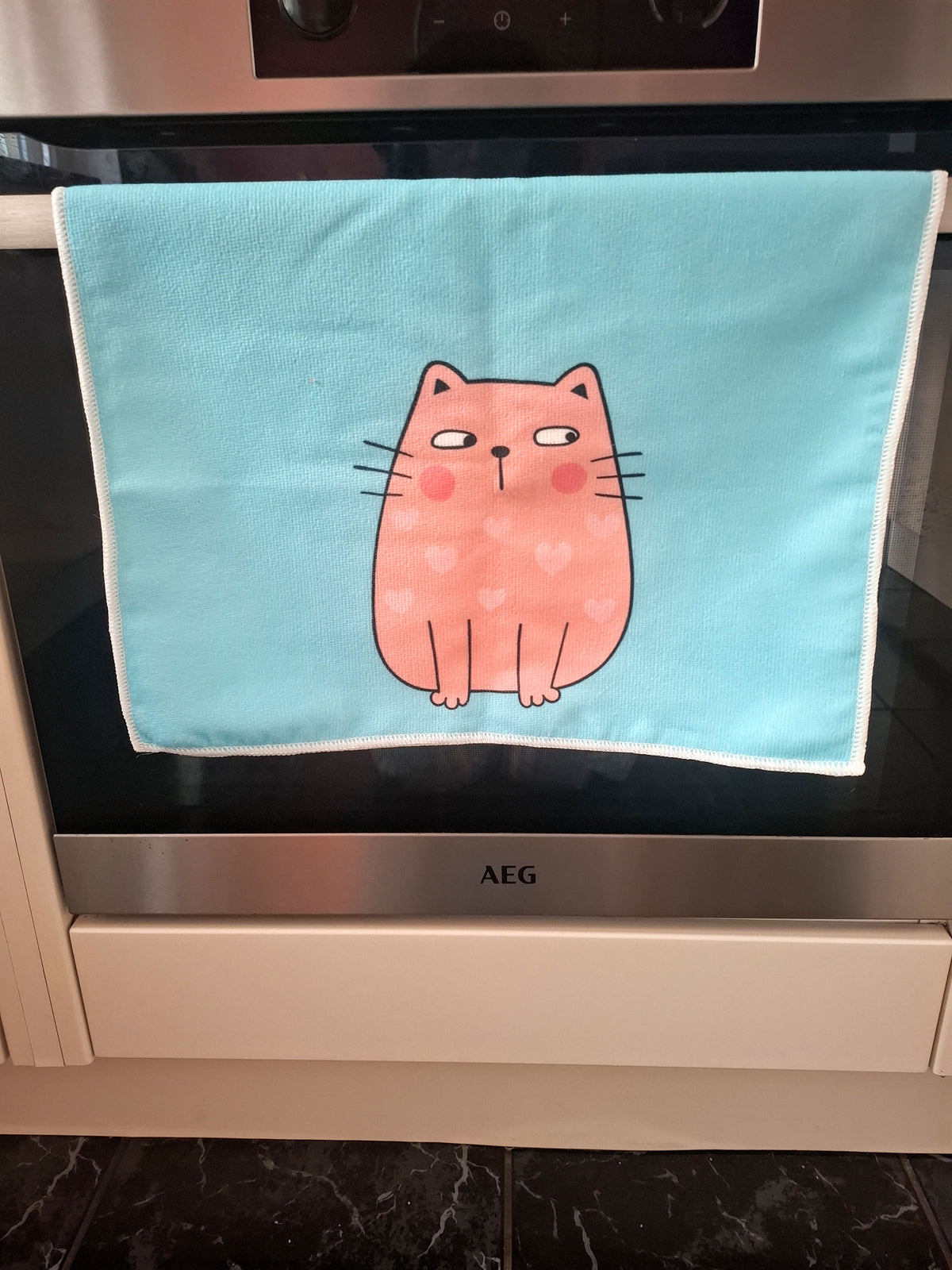 Cat Theme Microfibre Tea Towels 2 Pack 40x60cm