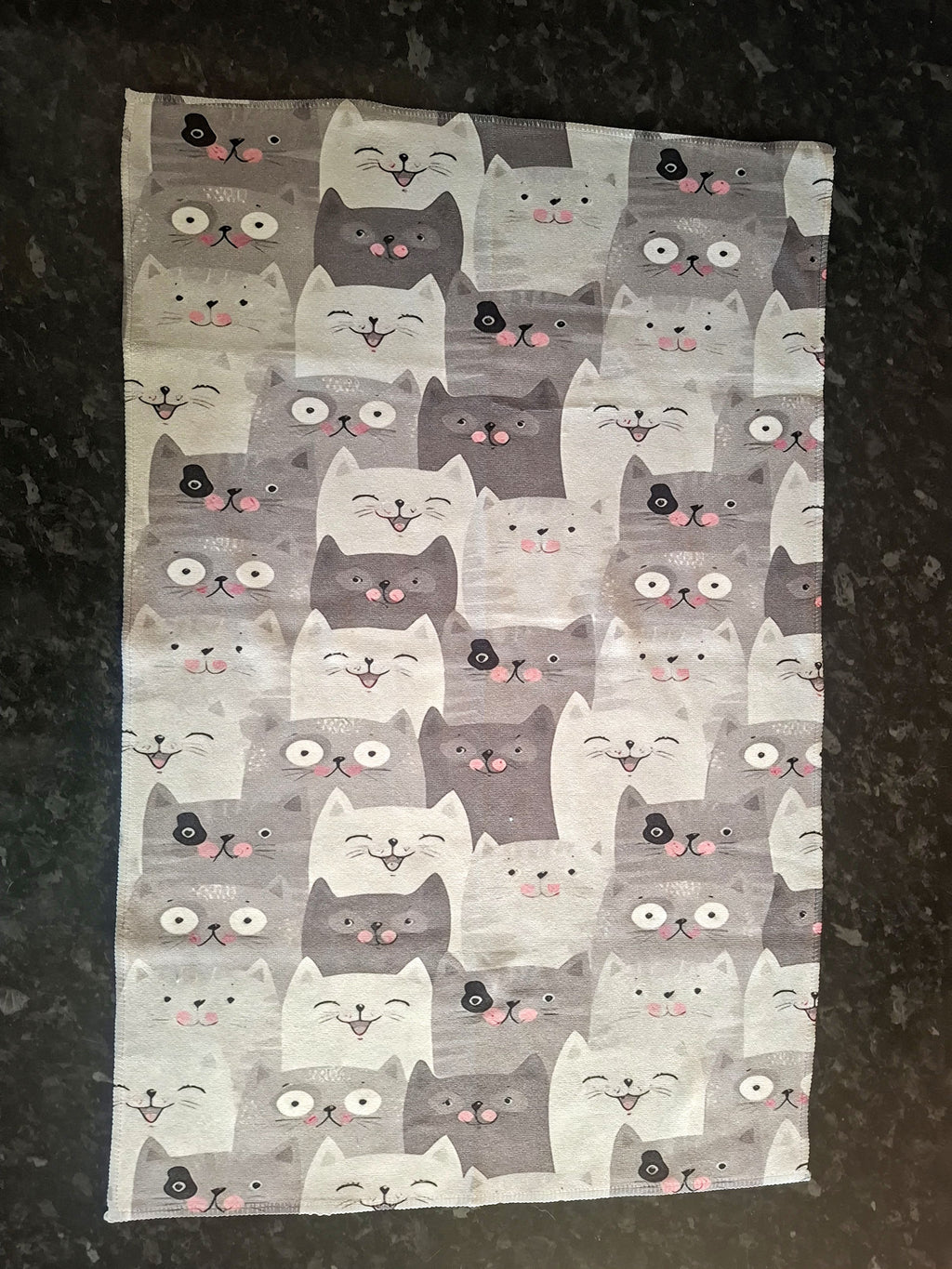 Black & White Cat Print Microfibre Tea Towels 2 Pack 40x60cm