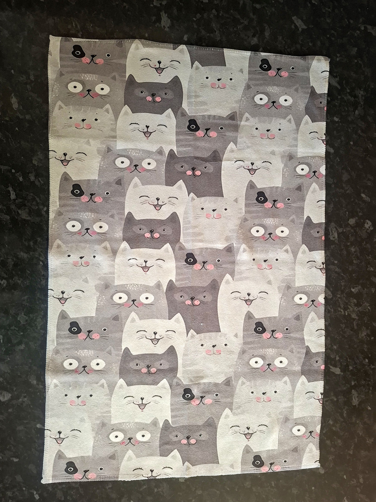 Black & White Cat Print Microfibre Tea Towels 2 Pack 40x60cm