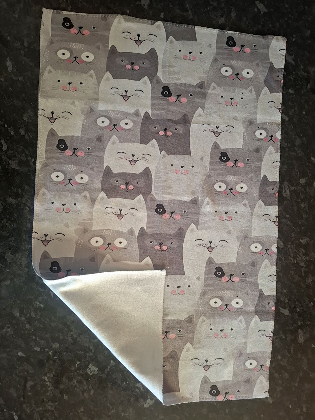 Black & White Cat Print Microfibre Tea Towels 2 Pack 40x60cm