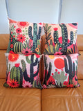 Cactus Design Cushion Covers Set of 4