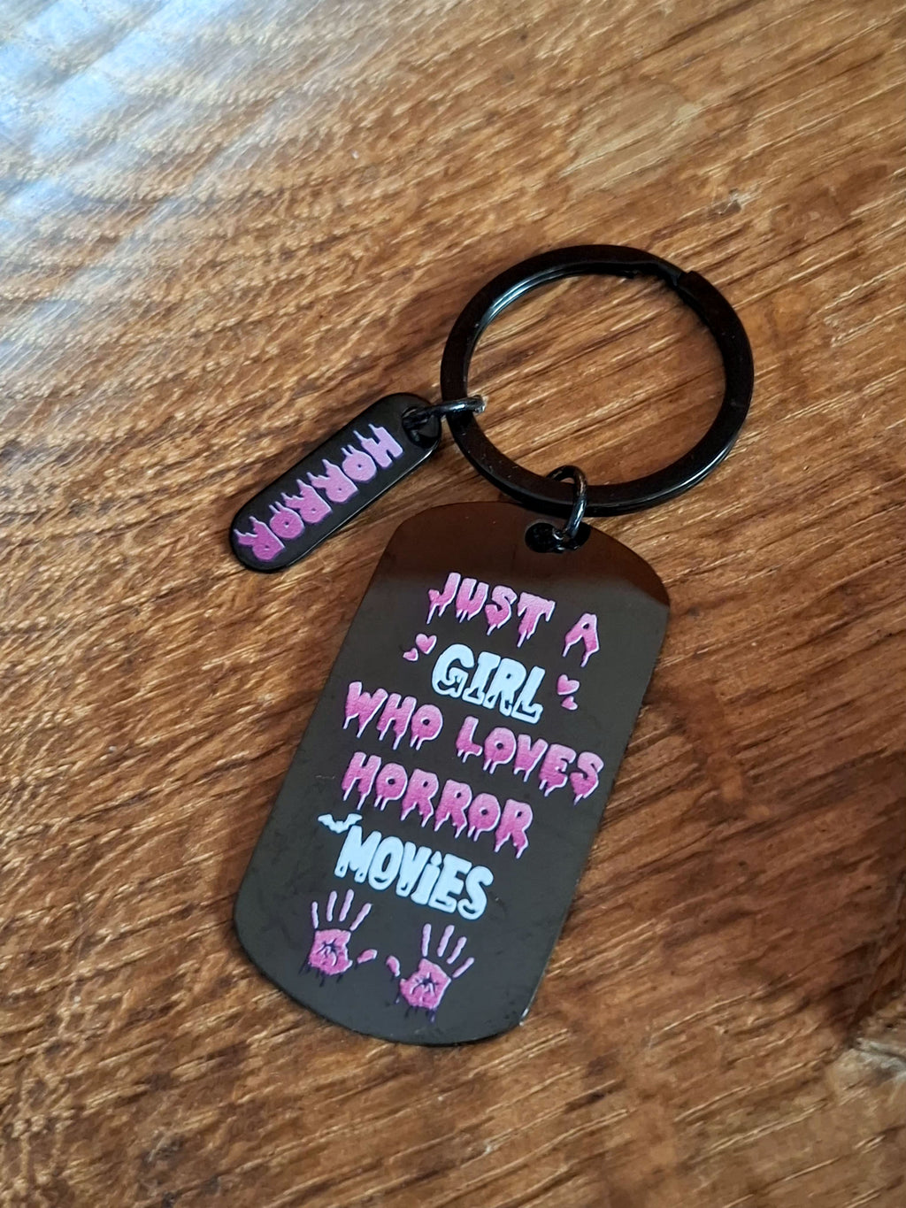Just a Girl Who Loves Horror Movies Keyring