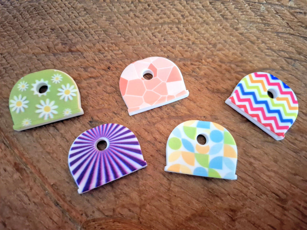 5 Piece Patterned Round Key Covers Set