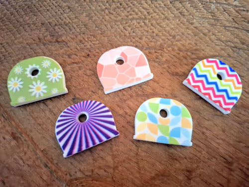 5 Piece Patterned Round Key Covers Set