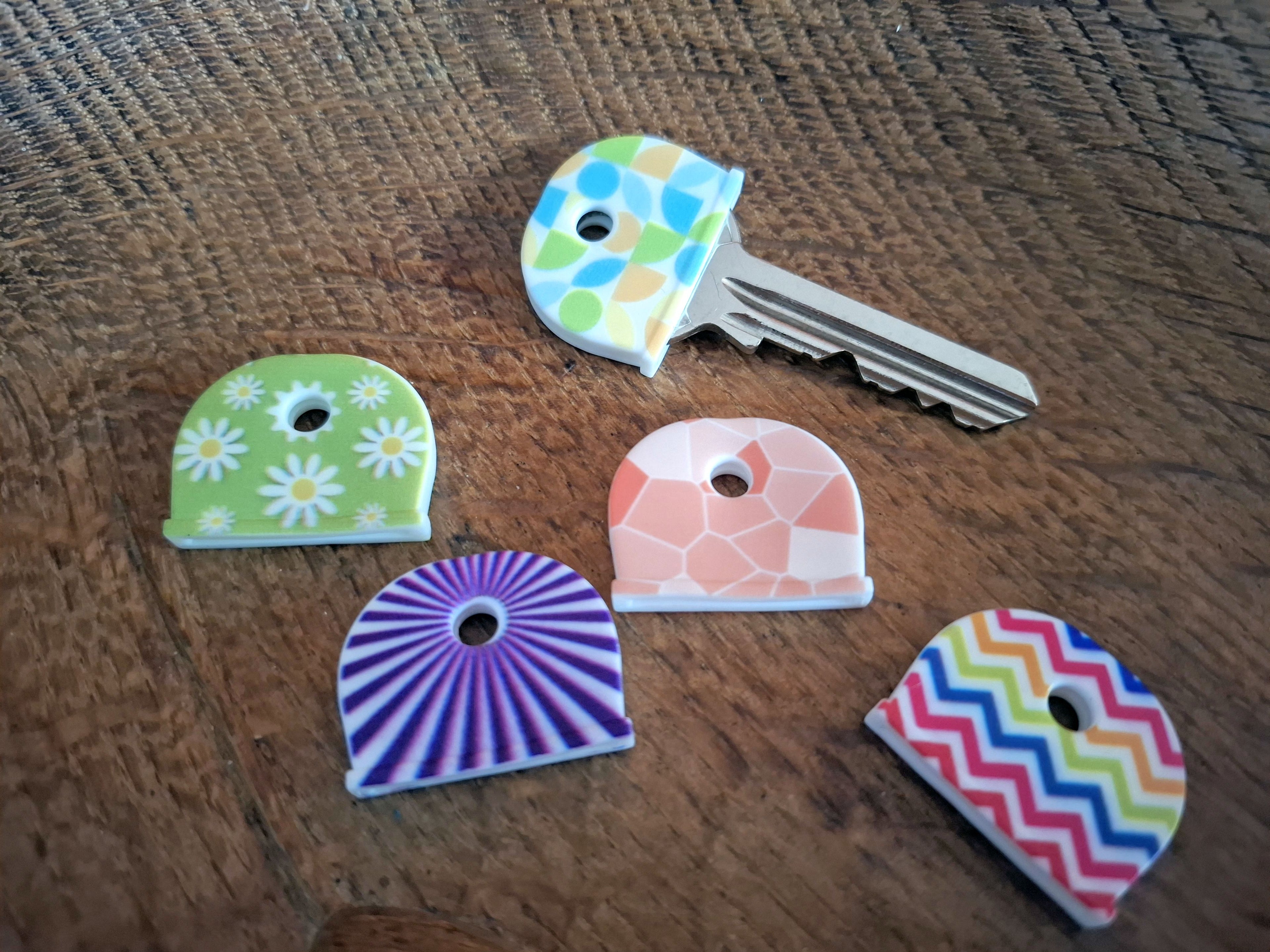5 Piece Patterned Round Key Covers Set