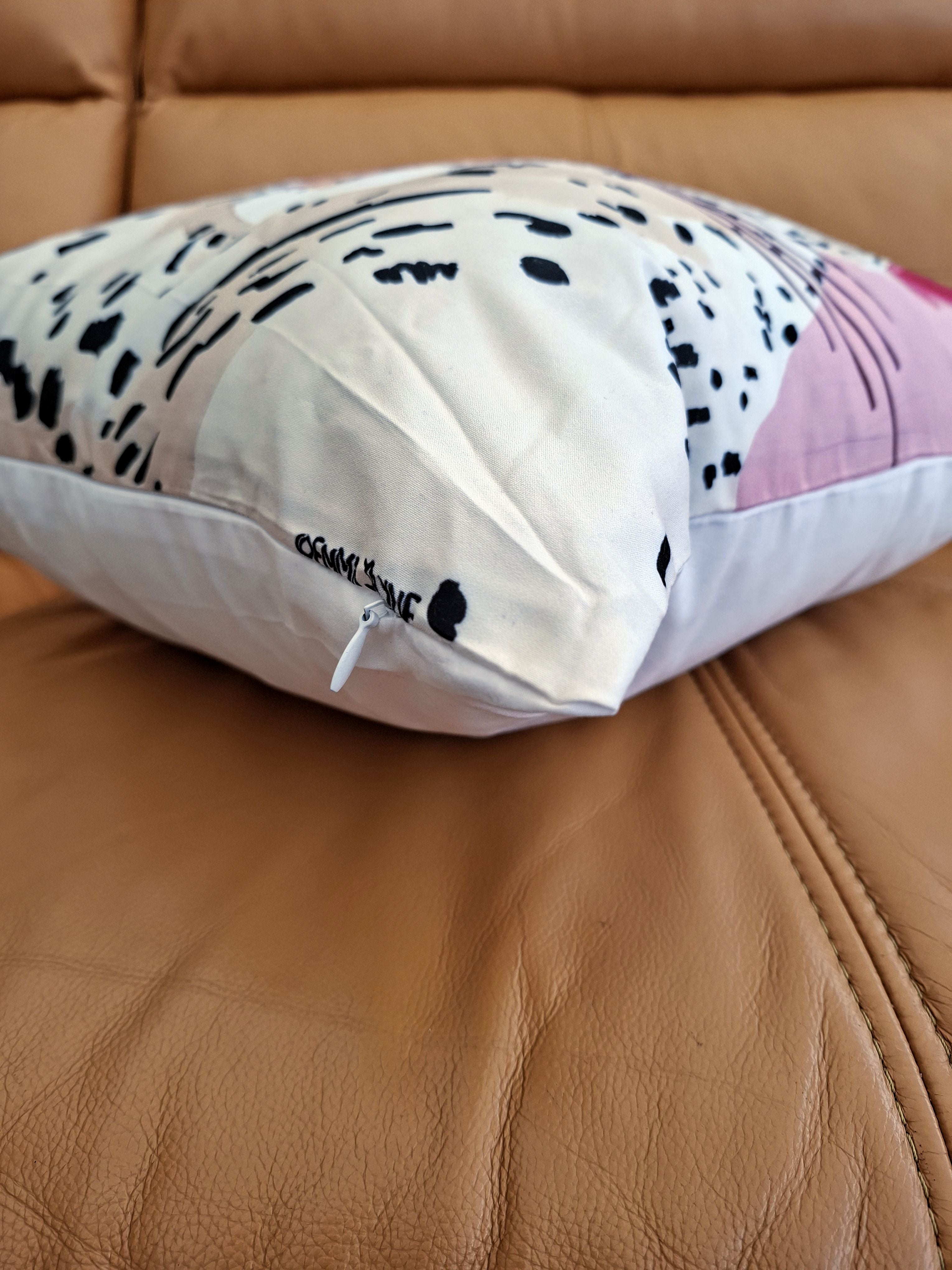 Pink Floral Leopard Design Cushion Cover 45x45cm