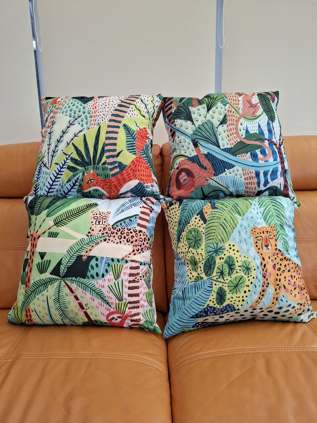 Abstract Tropical Rainforest Design Cushion Covers 45x45cm Pack of 4