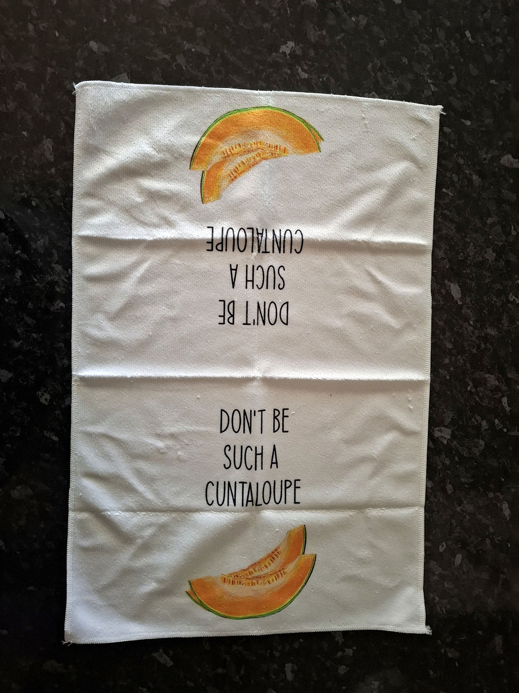 Funny Watermelon & Cantaloupe Theme Microfibre Tea Towels 2 Pack 40x60cm