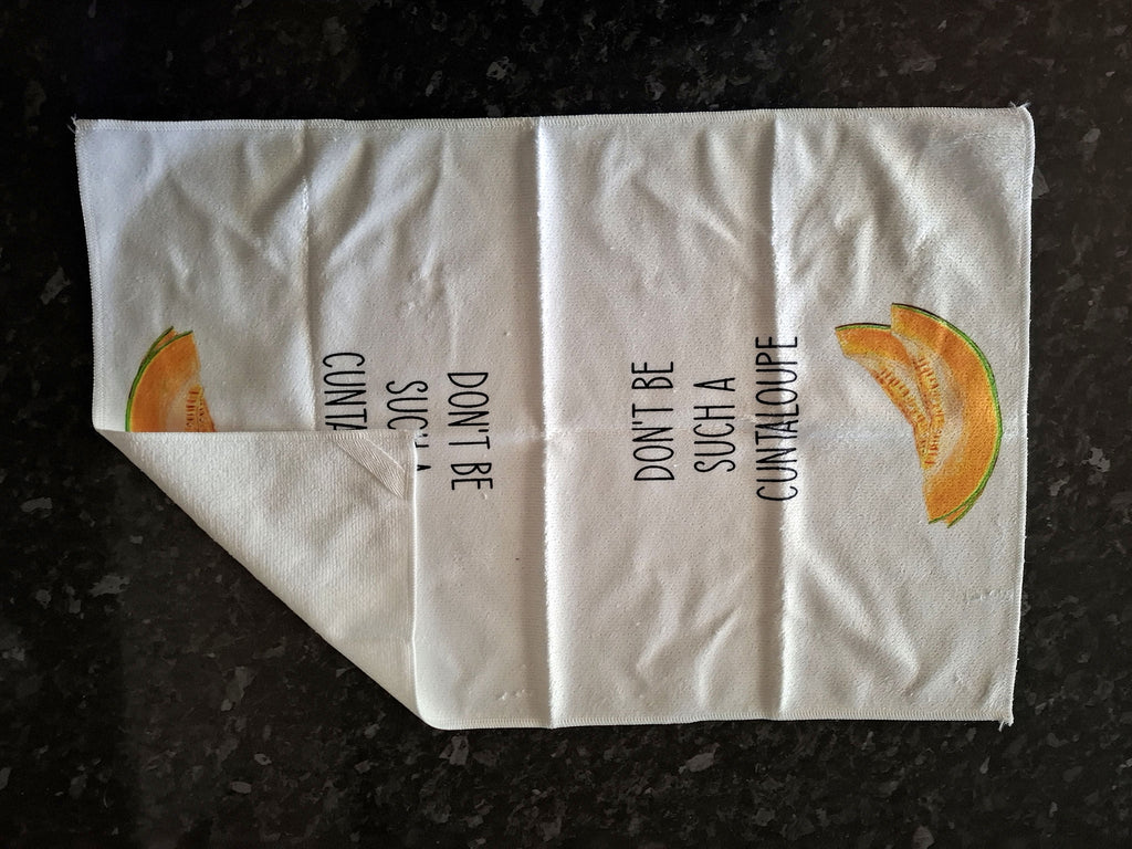 Funny Watermelon & Cantaloupe Theme Microfibre Tea Towels 2 Pack 40x60cm