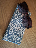 Leopard Print Snap Closure Sunglasses Case