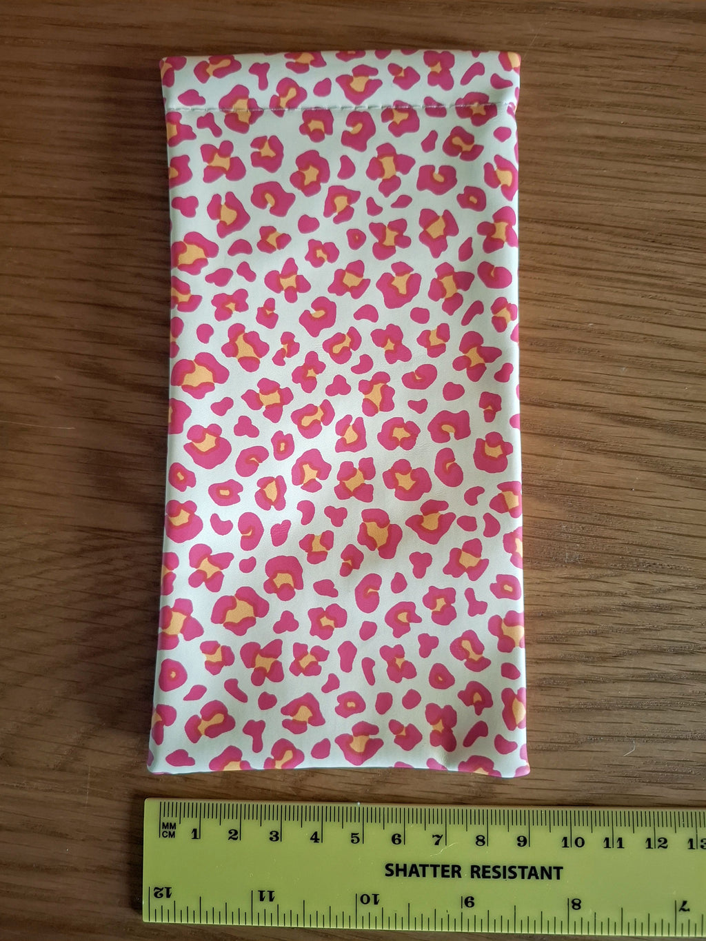 Pink Leopard Print Snap Closure Sunglasses Case