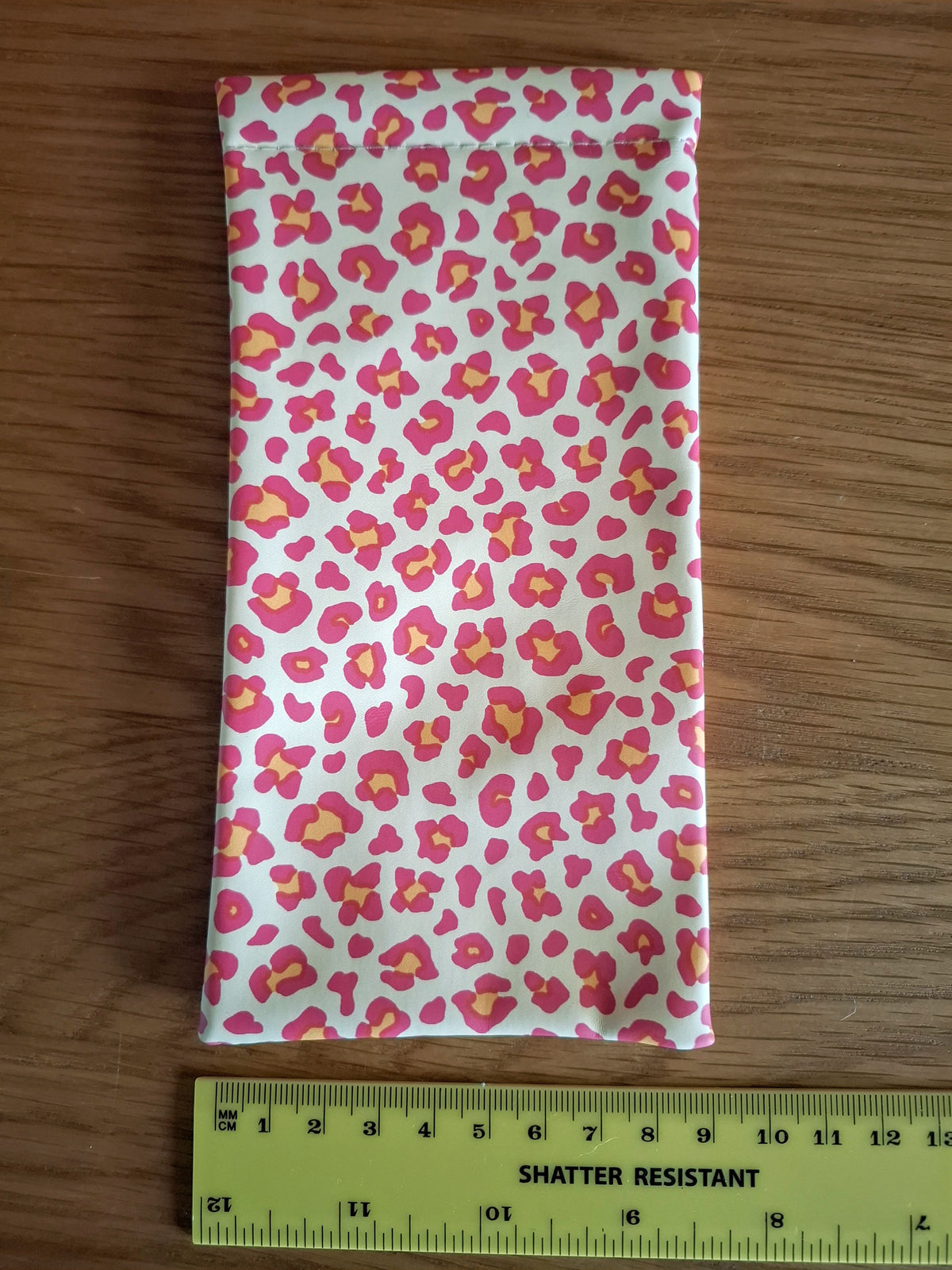 Pink Leopard Print Snap Closure Sunglasses Case