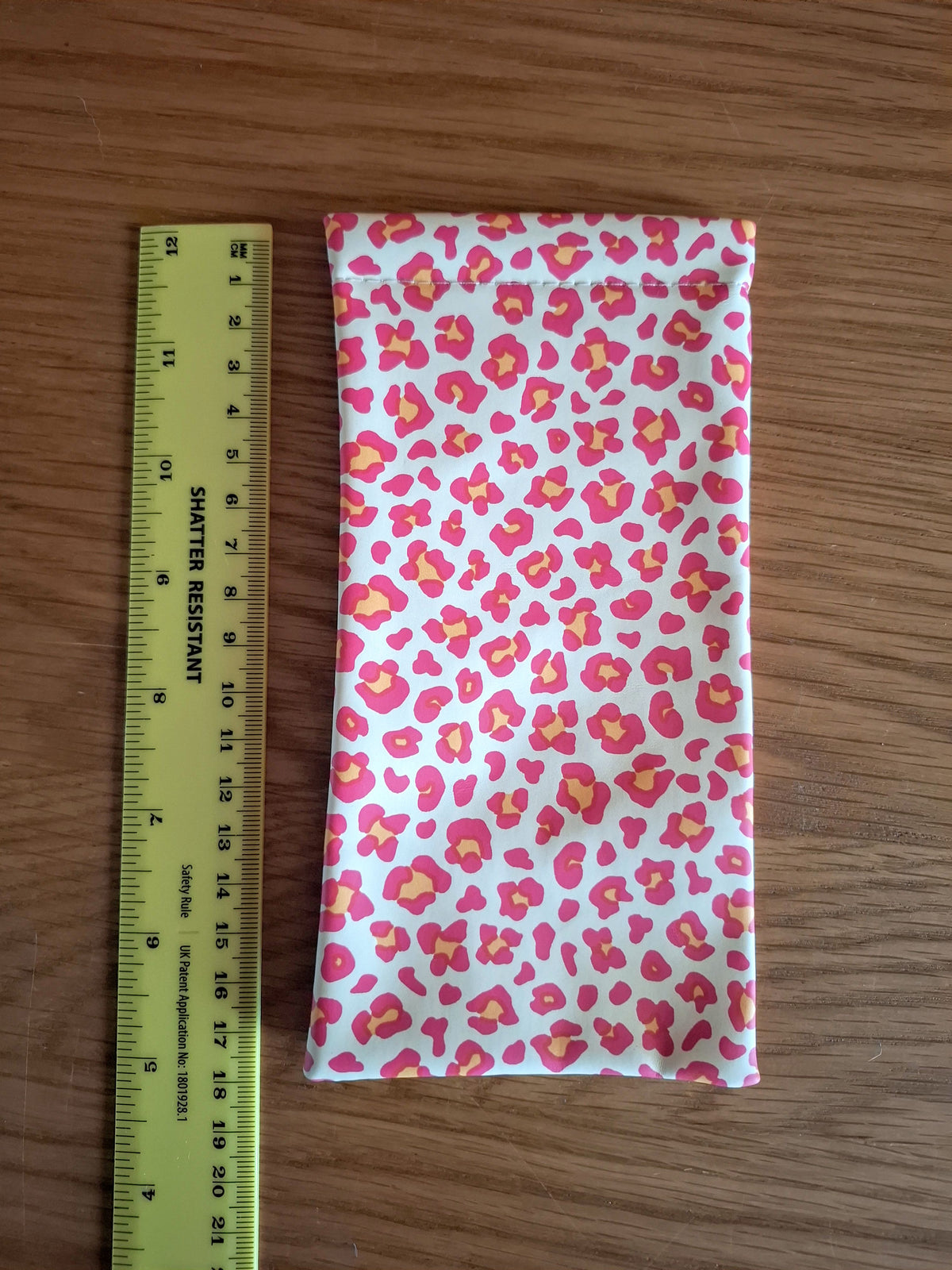 Pink Leopard Print Snap Closure Sunglasses Case