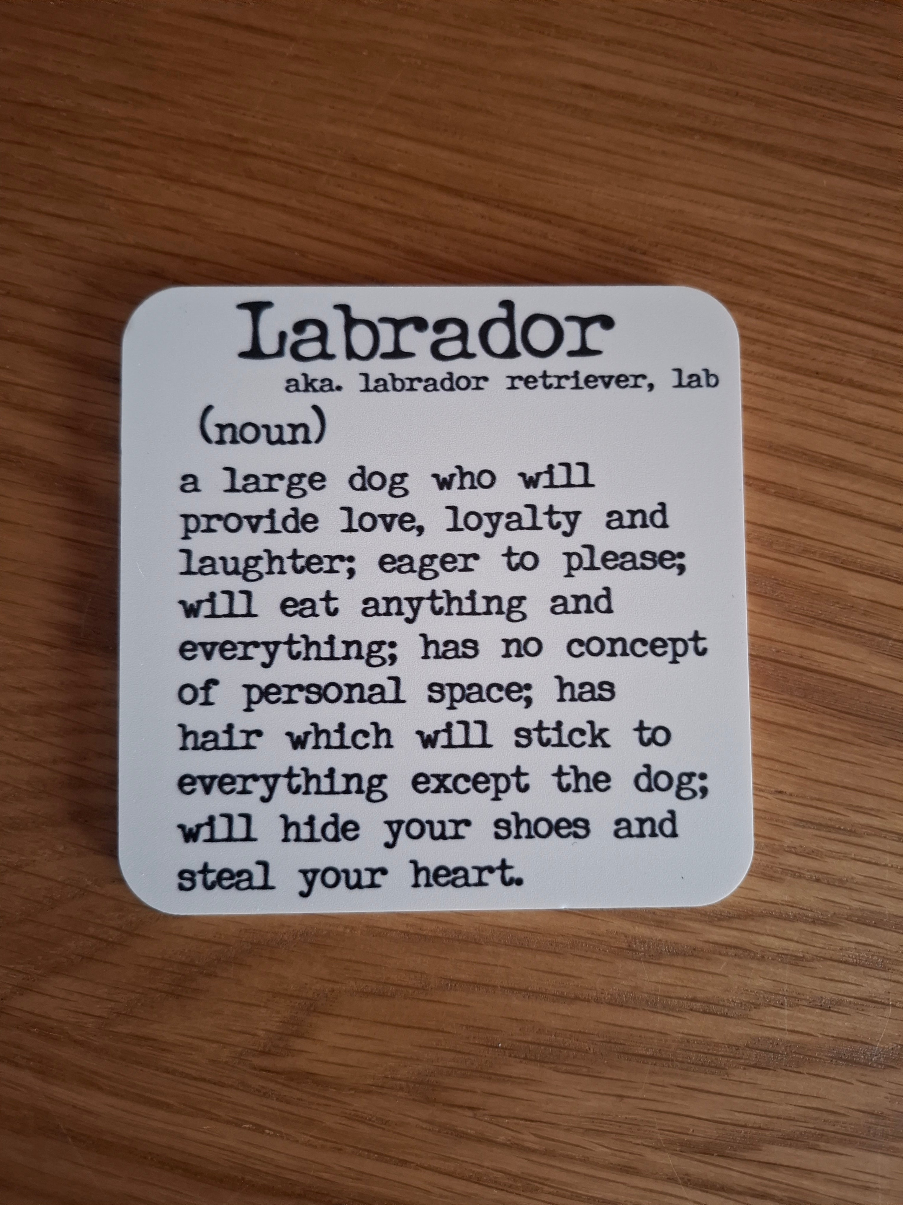 Labrador Gift for Dog Lovers – Single Wooden Coaster | Dog Mum Gift UK