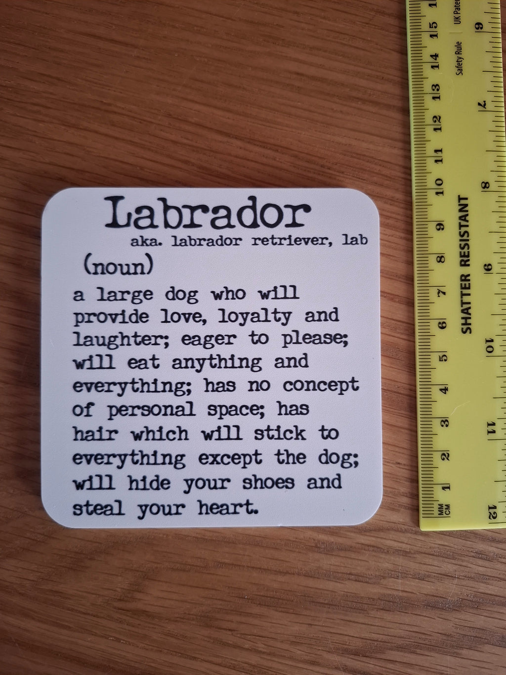 Labrador Gift for Dog Lovers – Single Wooden Coaster | Dog Mum Gift UK