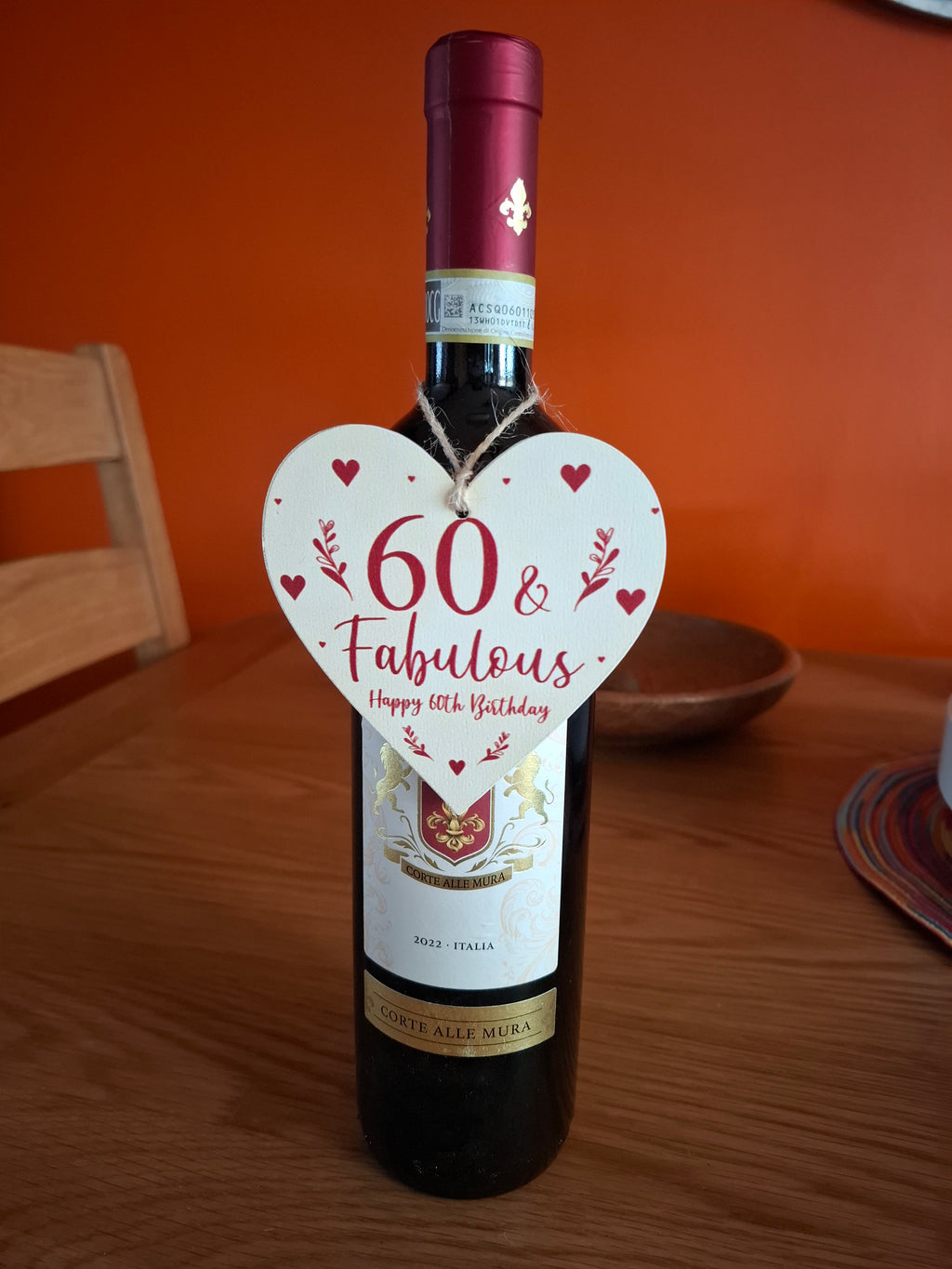 60 & Fabulous Happy 60th Birthday Love Heart Shaped Hanging Keepsake