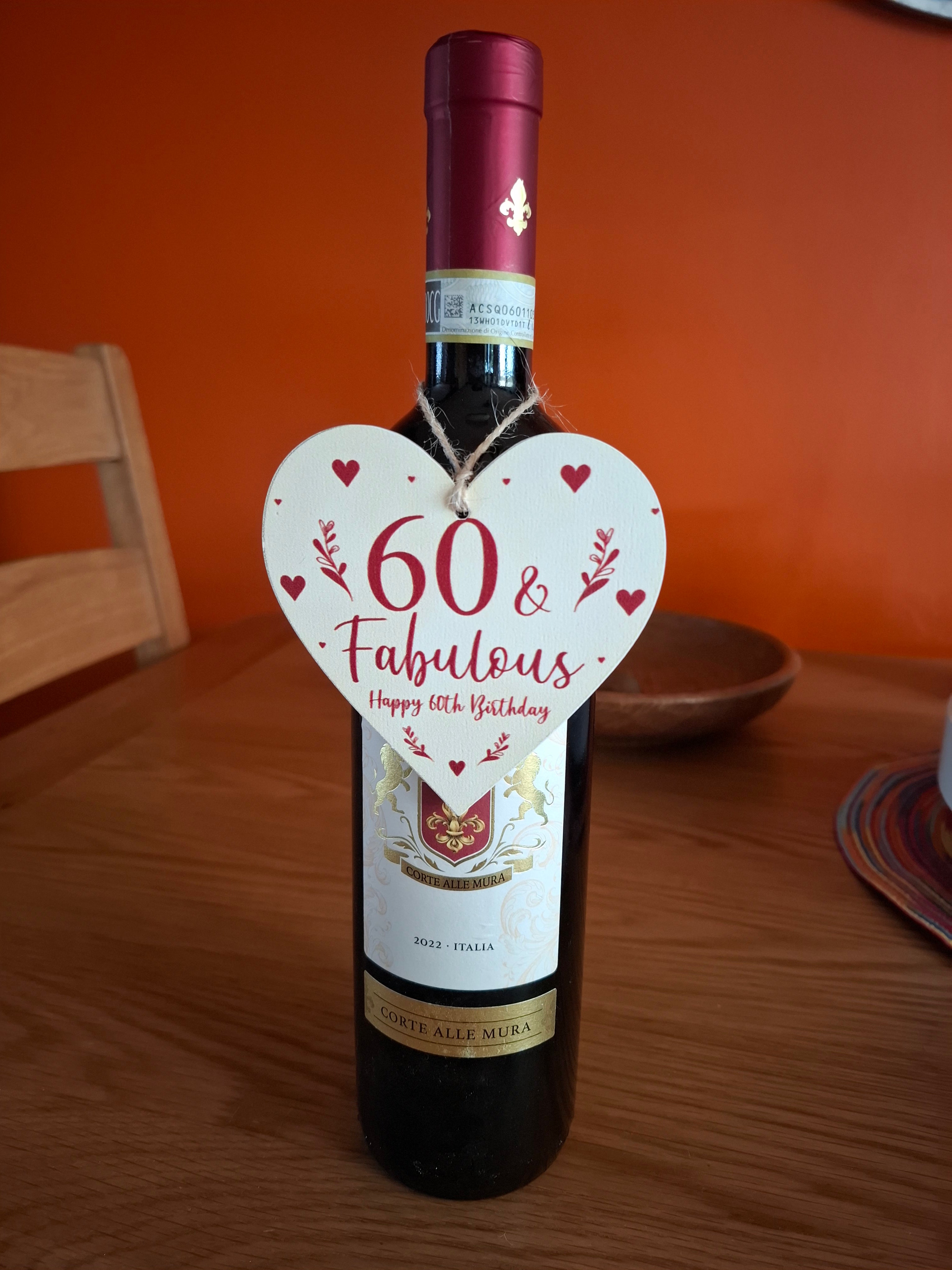 60 & Fabulous Happy 60th Birthday Love Heart Shaped Hanging Keepsake