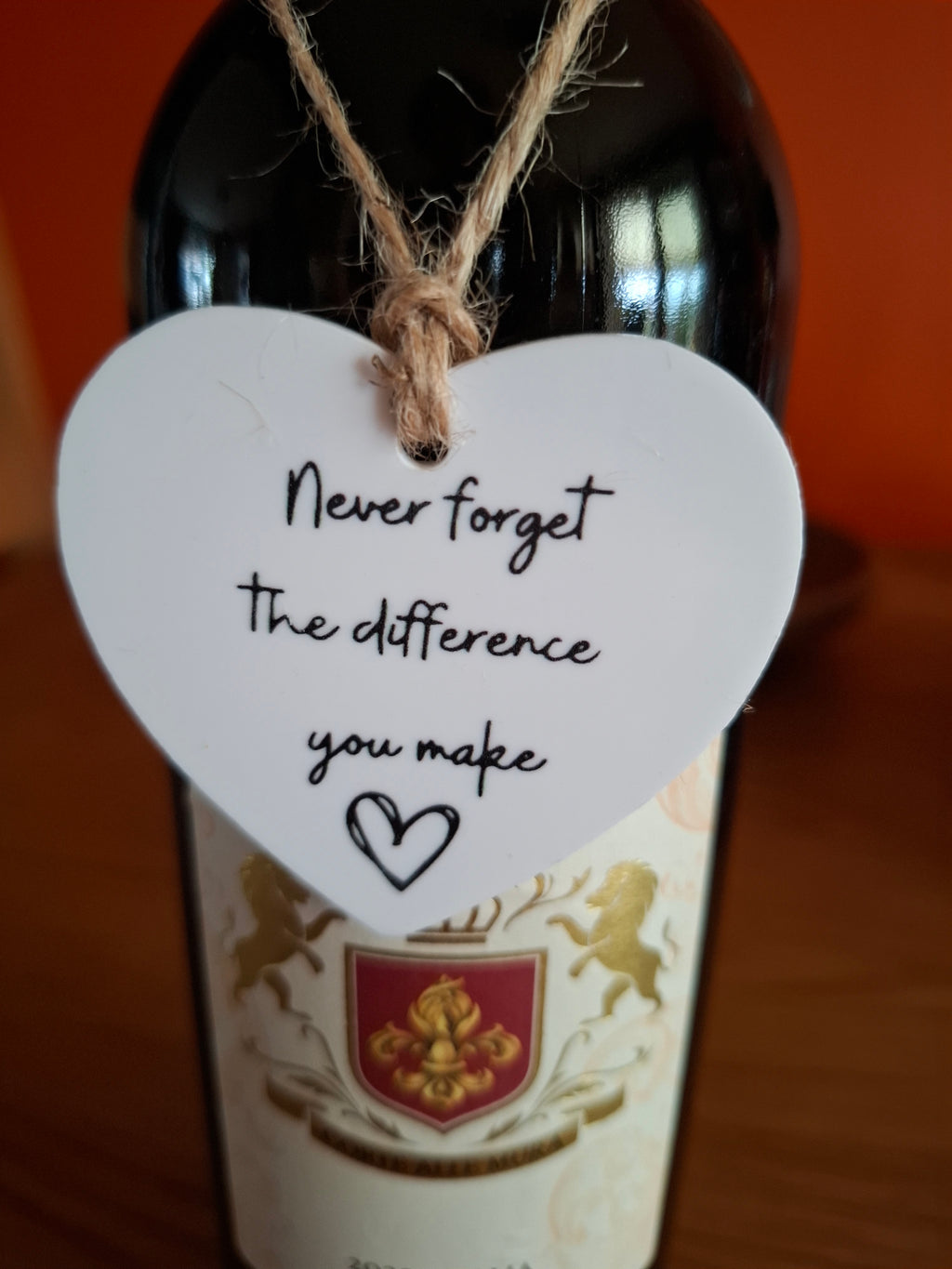 Never Forget the Difference You Make - Love Heart Shaped Hanging Keepsake Sign