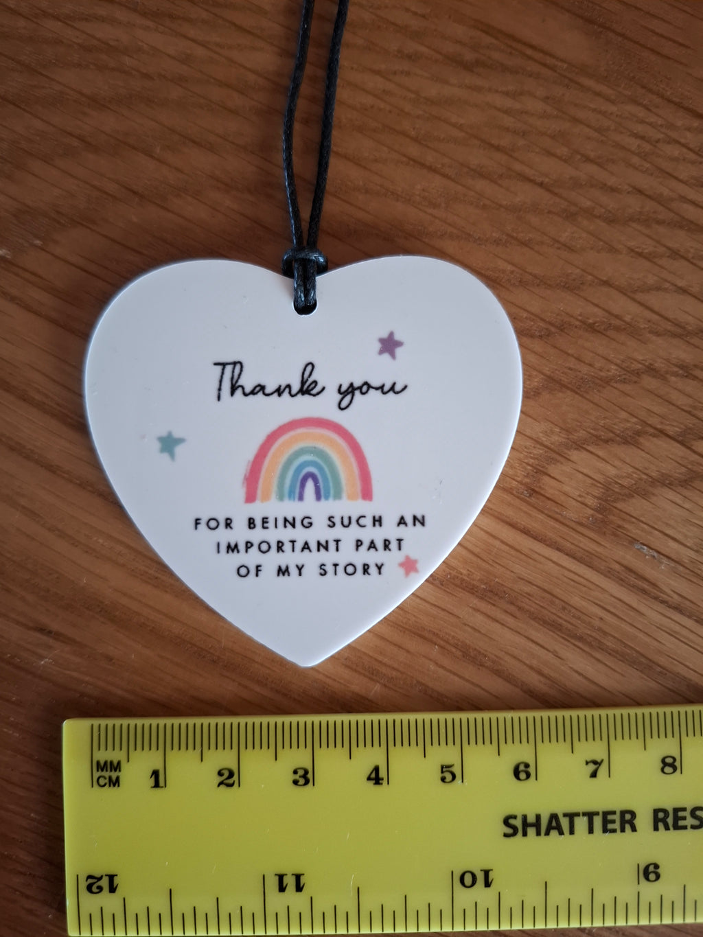 Thank You For Being Such An Important Part Of My Story Hanging Love Heart Shaped Keepsake With Rainbow Design