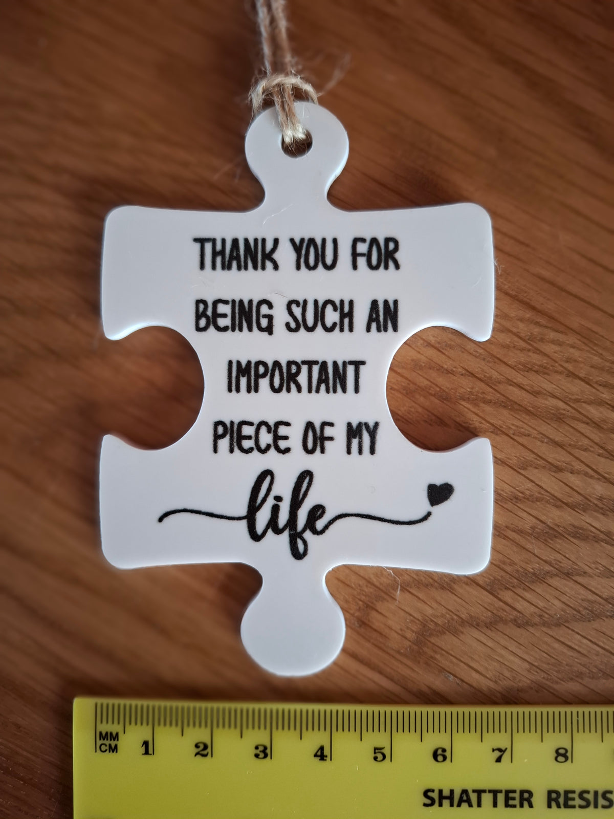 Jigsaw Shape Sentiment Hanging Plaque
