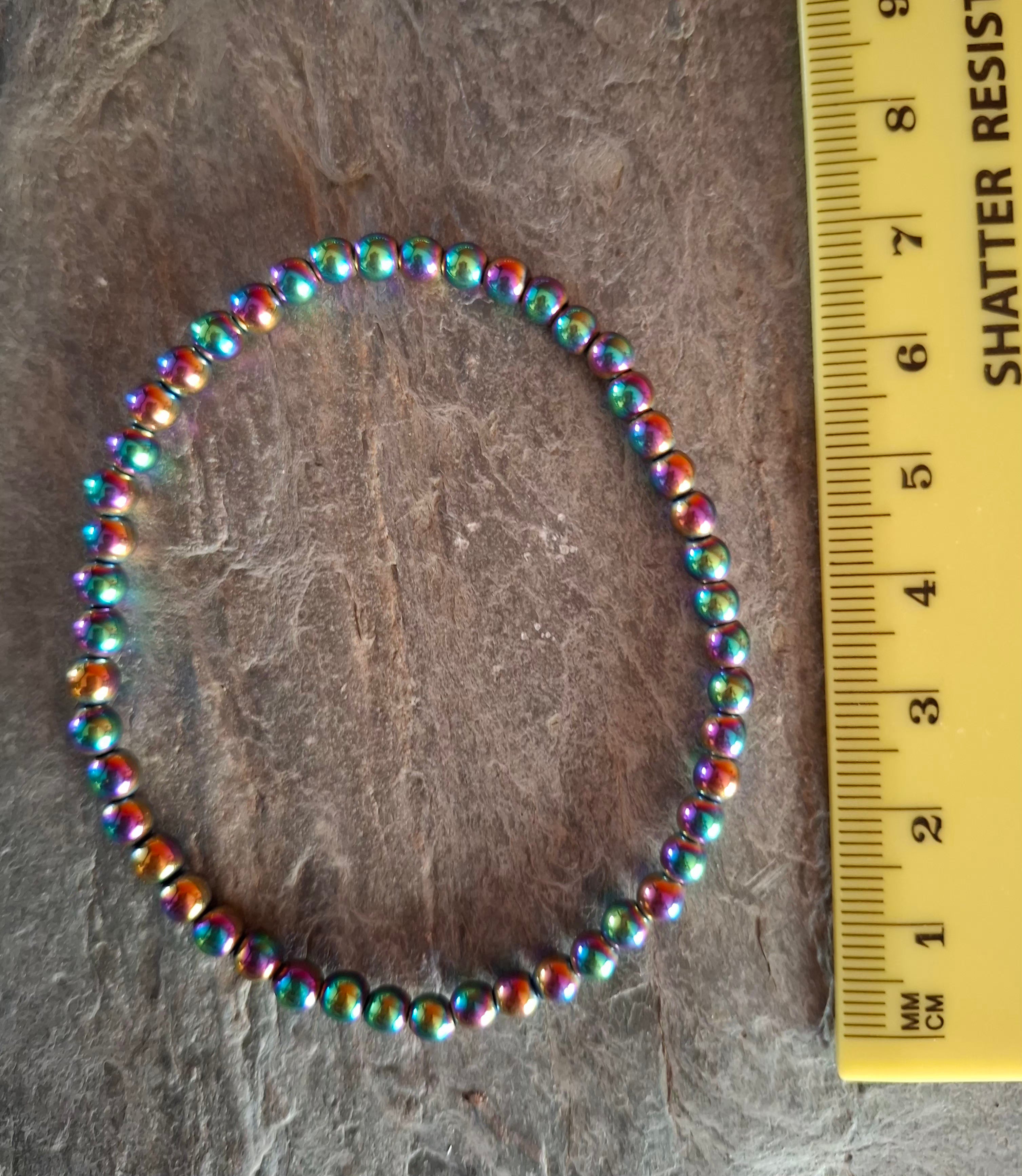 3 Piece Rainbow Mineral Natural Stone Mental Balance and Communication Bracelet Set